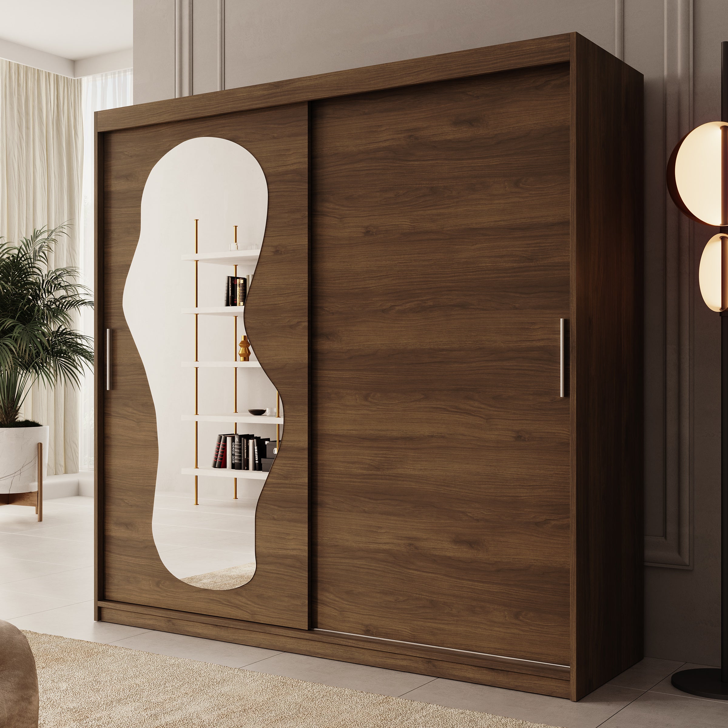 Ulysses - Kledingkast met schuifdeuren - Walnootpatroon - 200x62x200 cm