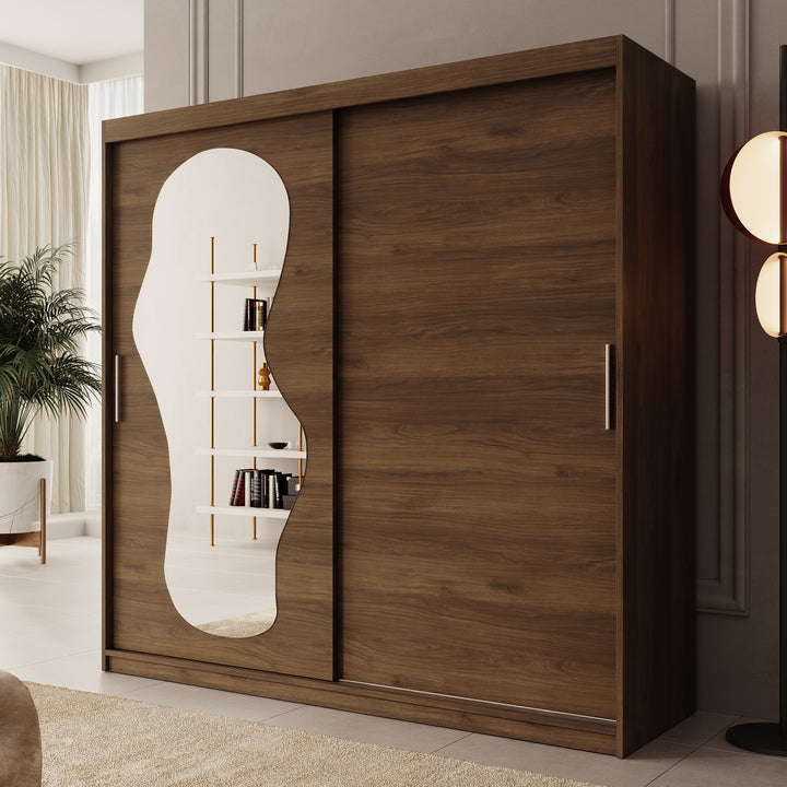Ulysses - Kledingkast met schuifdeuren - Walnootpatroon - 200x62x200 cm