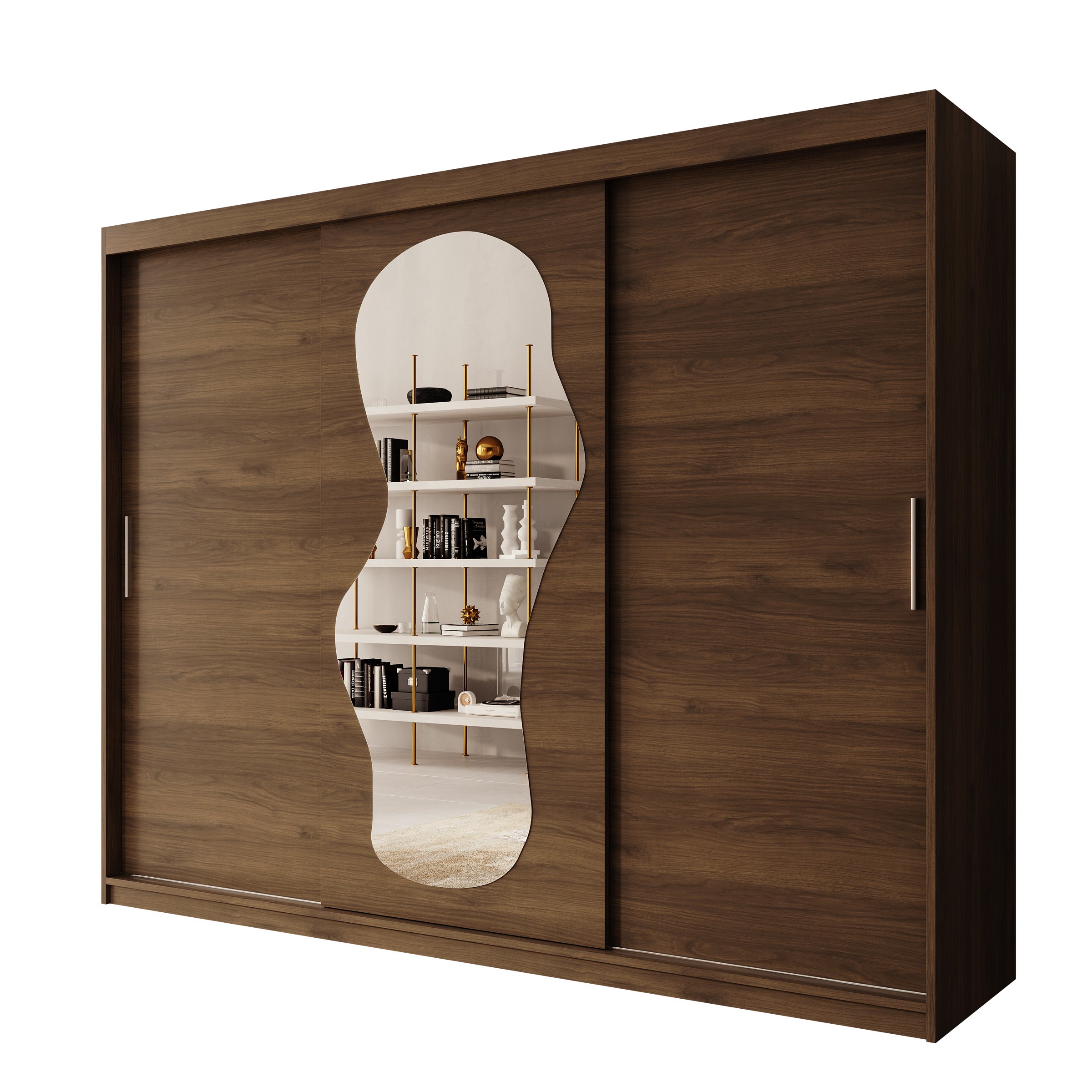 Ulysses -Kledingkast met schuifdeuren - Walnootpatroon - 250x62x200 cm