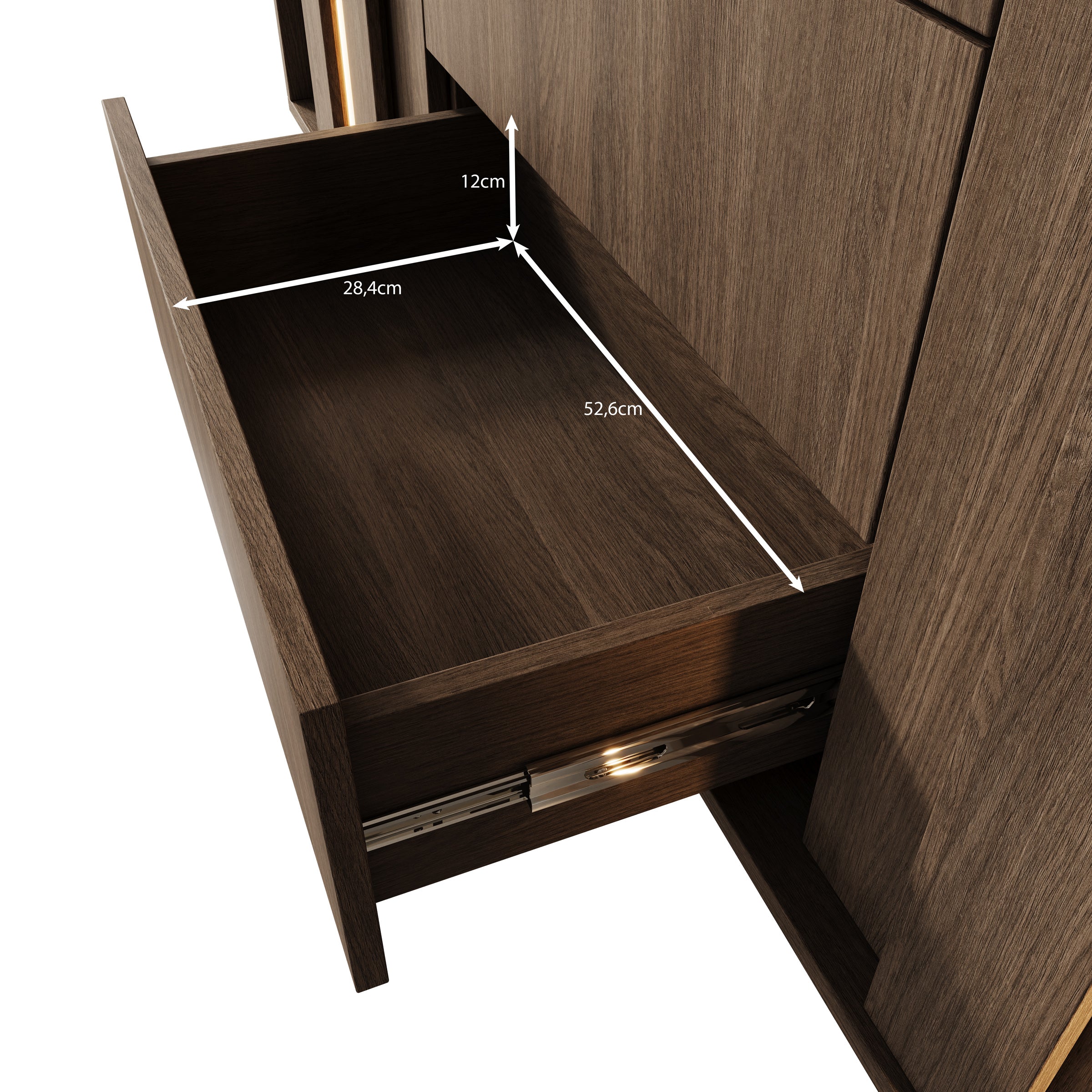 Umbra - Dressoir - Donker eikenpatroon - 154x40x83 cm