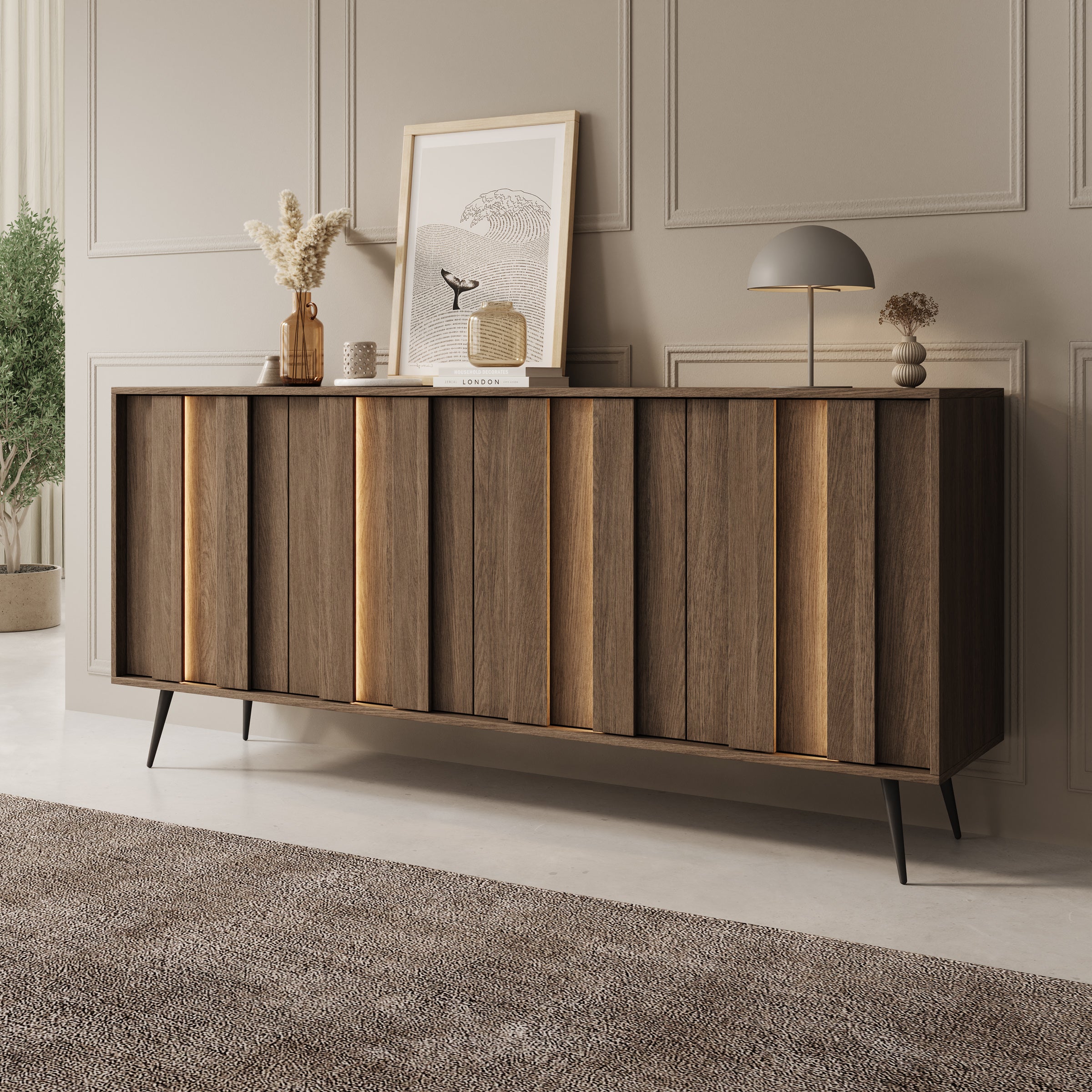 Umbra - Dressoir - Donker eikenpatroon - 183x40x83 cm