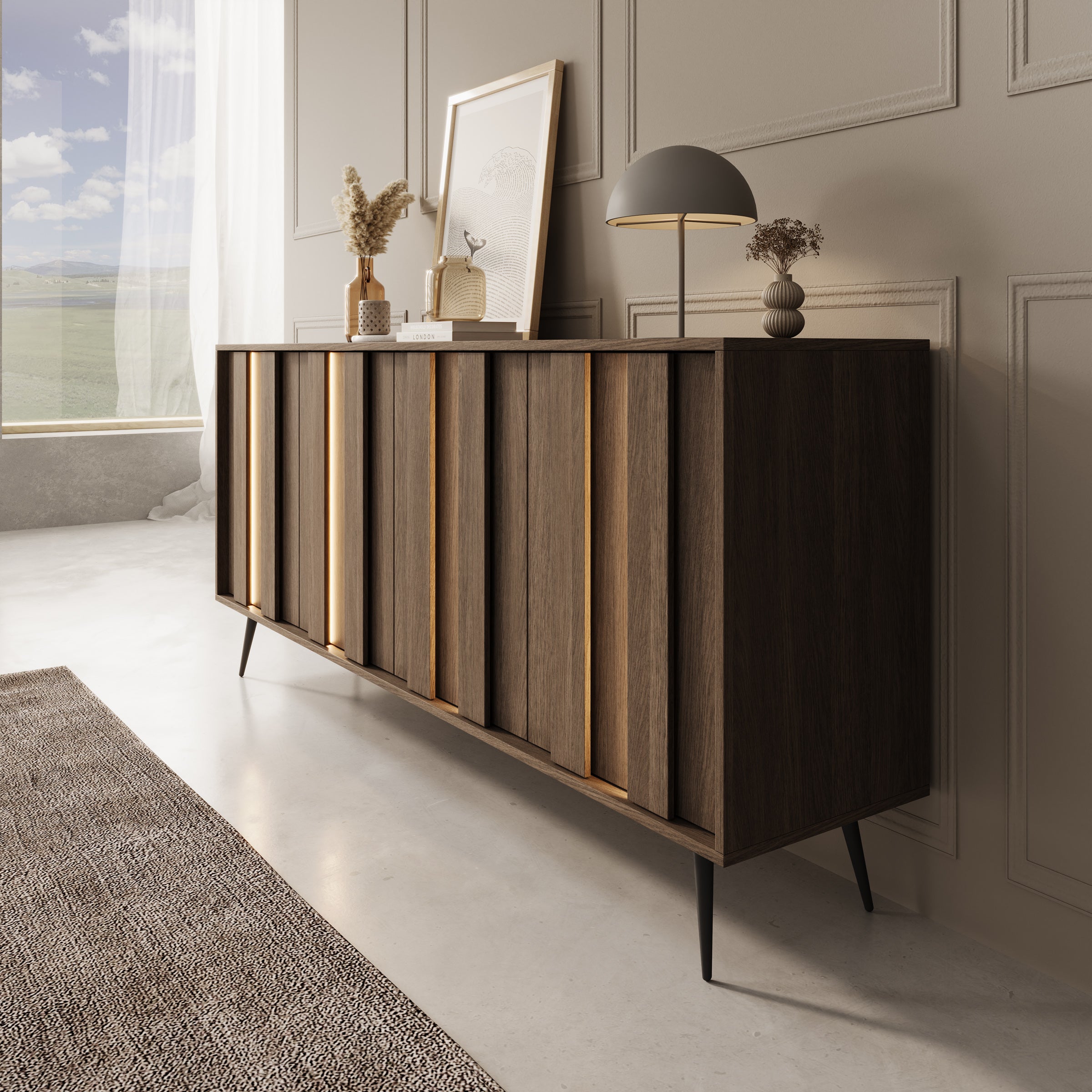 Umbra - Dressoir - Donker eikenpatroon - 183x40x83 cm