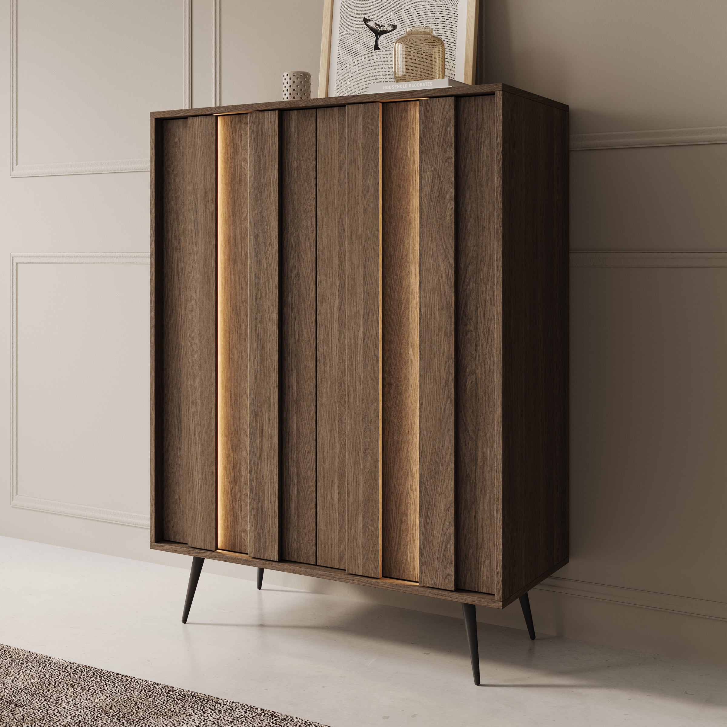 Umbra - Dressoir - Donker eikenpatroon - 94x40x126 cm