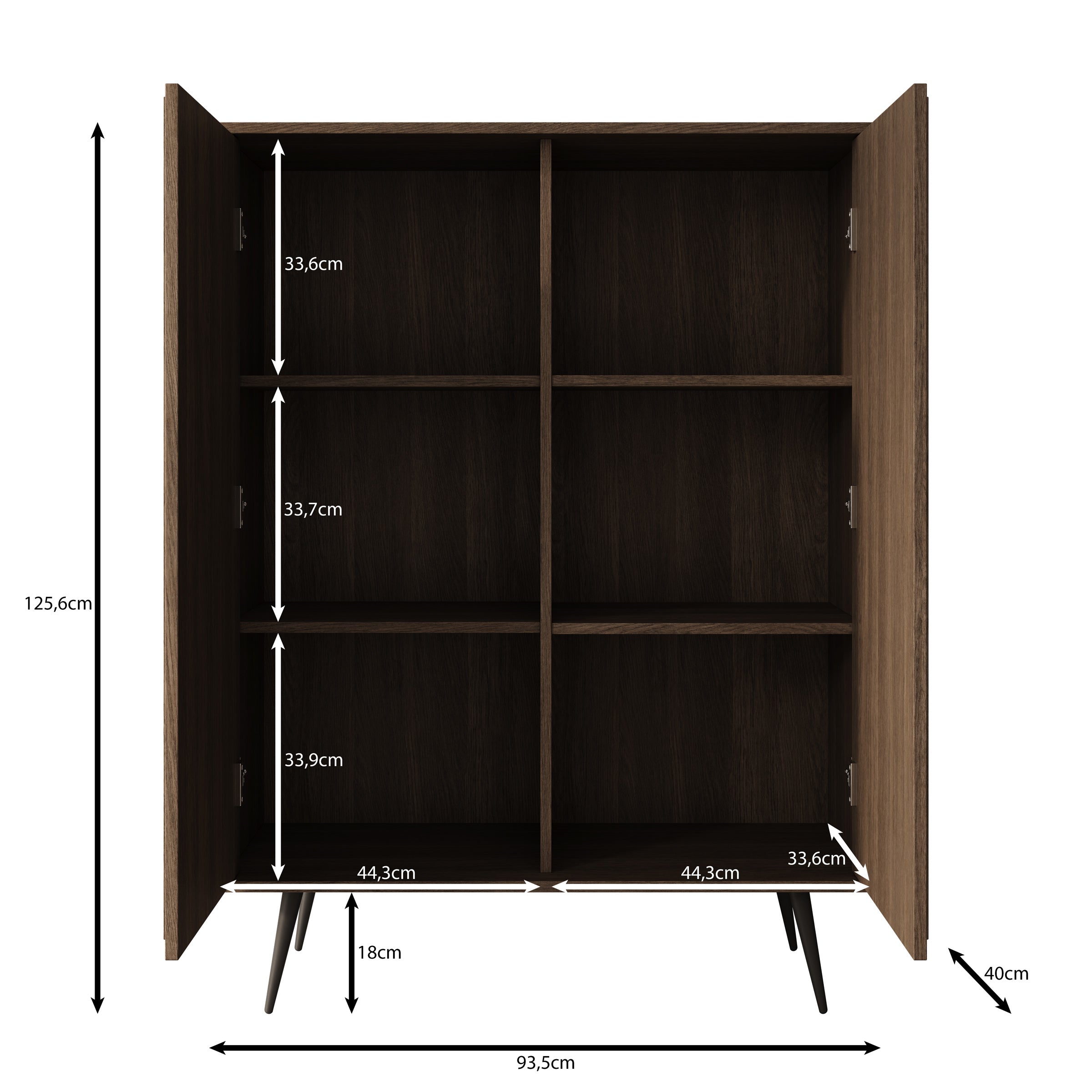 Umbra - Dressoir - Donker eikenpatroon - 94x40x126 cm