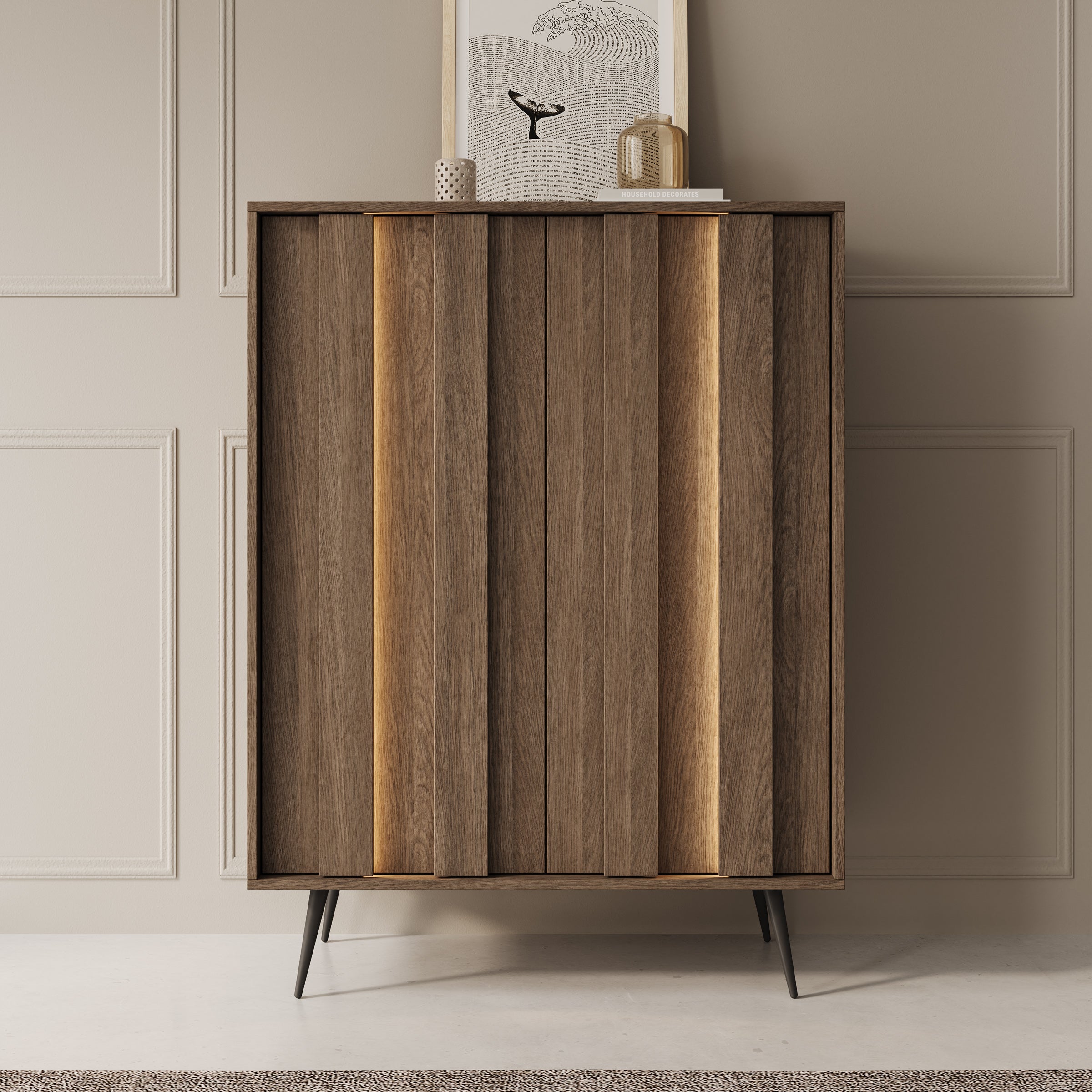 Umbra - Dressoir - Donker eikenpatroon - 94x40x126 cm