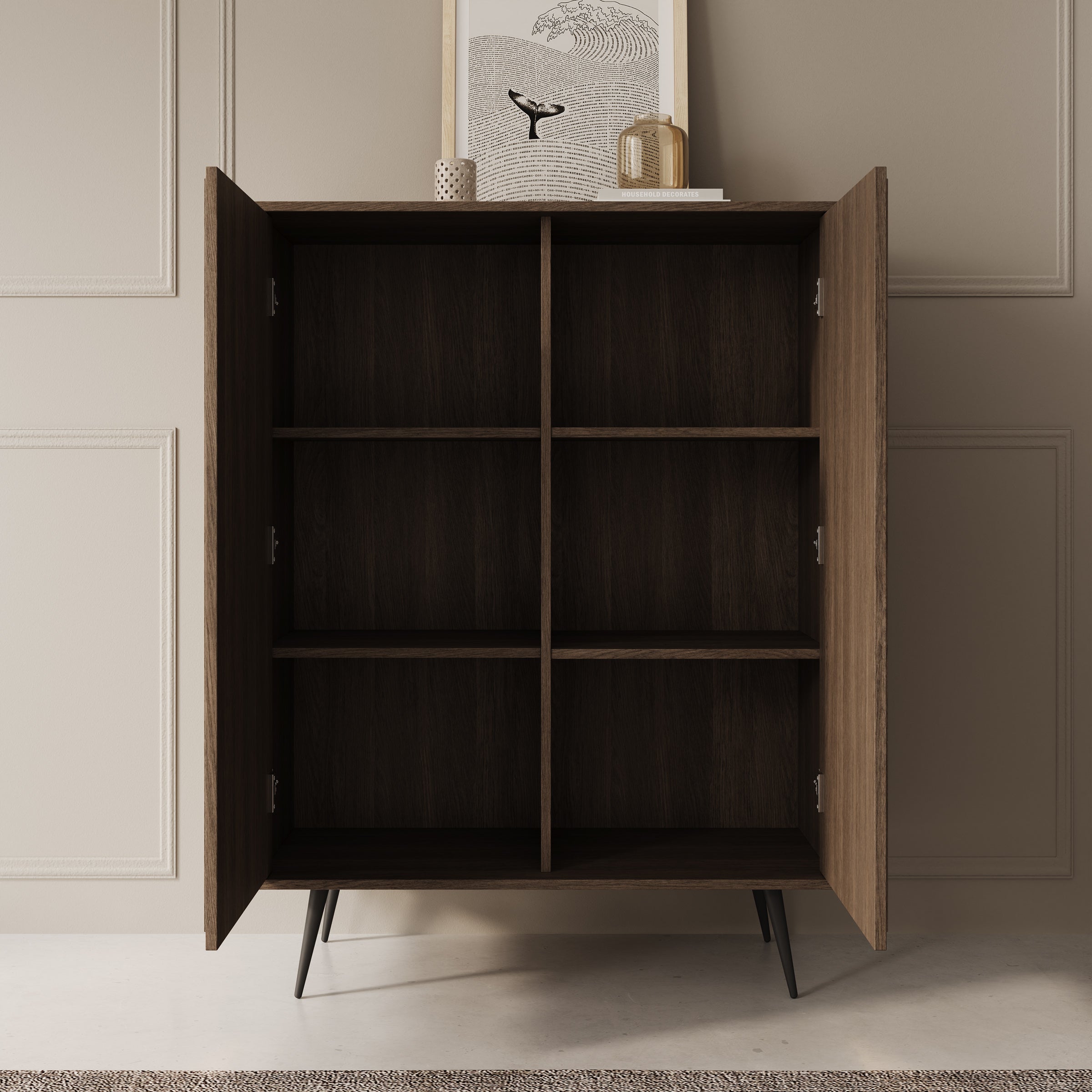 Umbra - Dressoir - Donker eikenpatroon - 94x40x126 cm