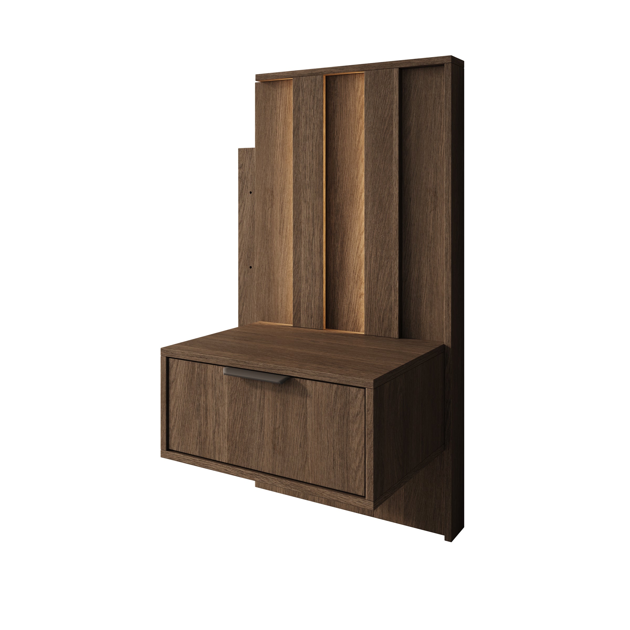 Umbra - Nachtkastje - Donker eikenpatroon - 50x40x102 cm