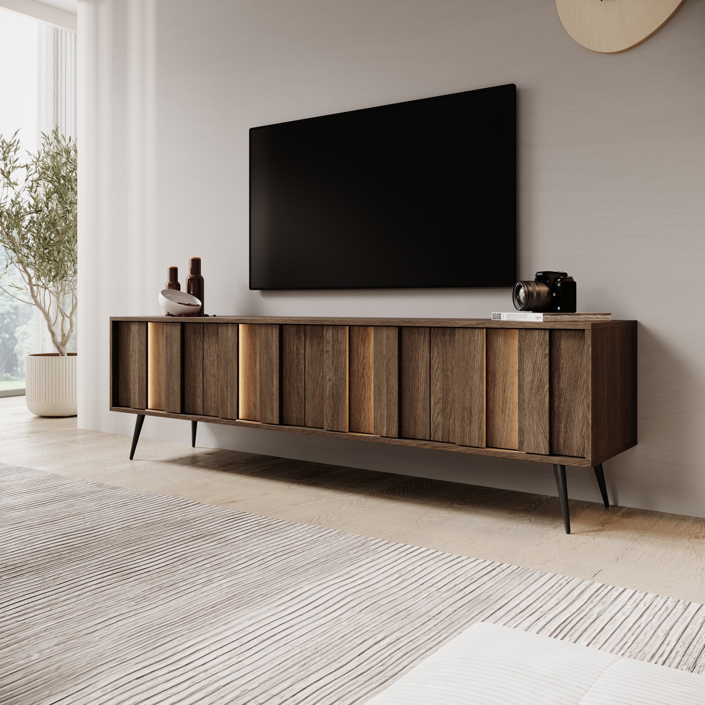 Umbra - TV-Meubel - Donker eikenpatroon - 183x40x54 cm