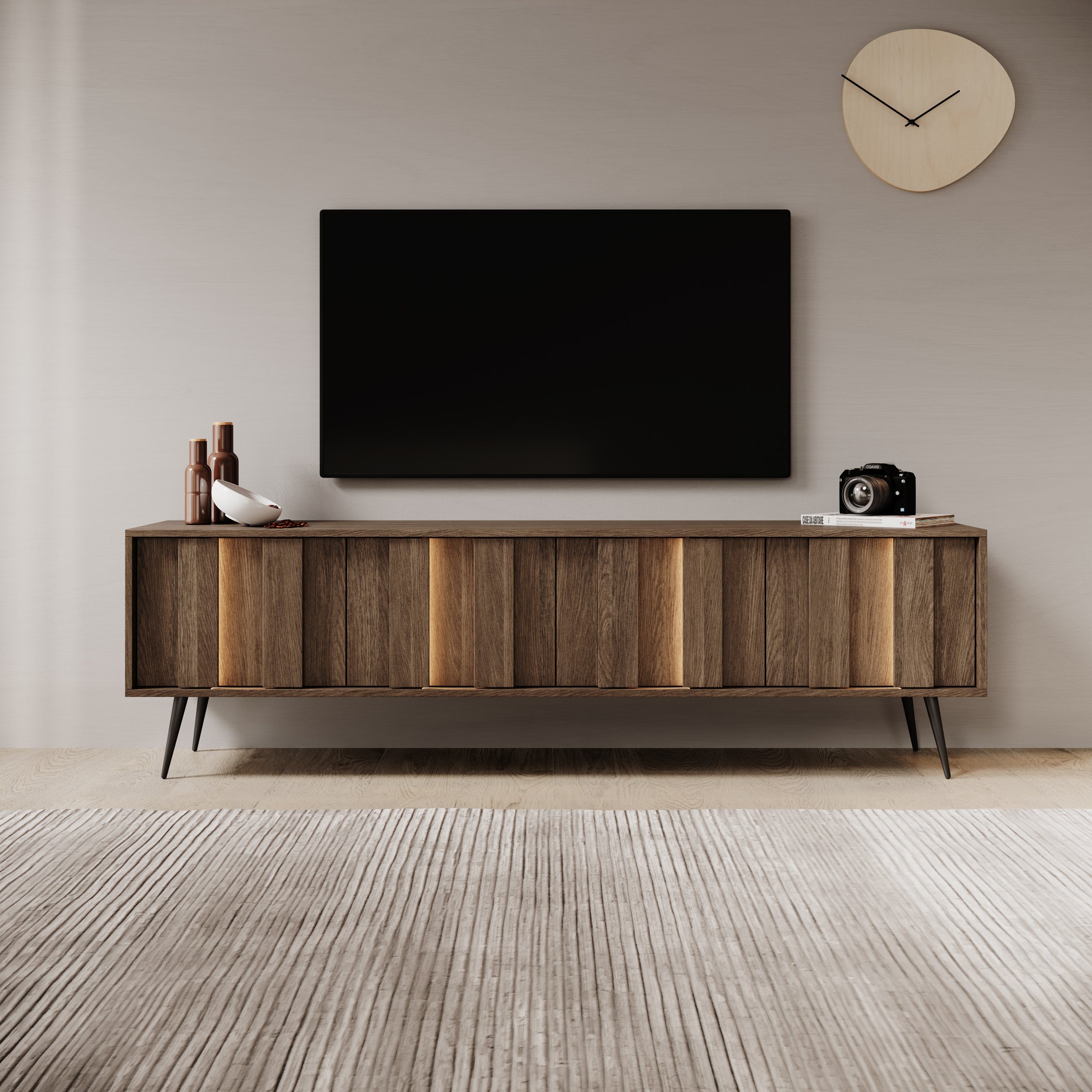 Umbra - TV-Meubel - Donker eikenpatroon - 183x40x54 cm