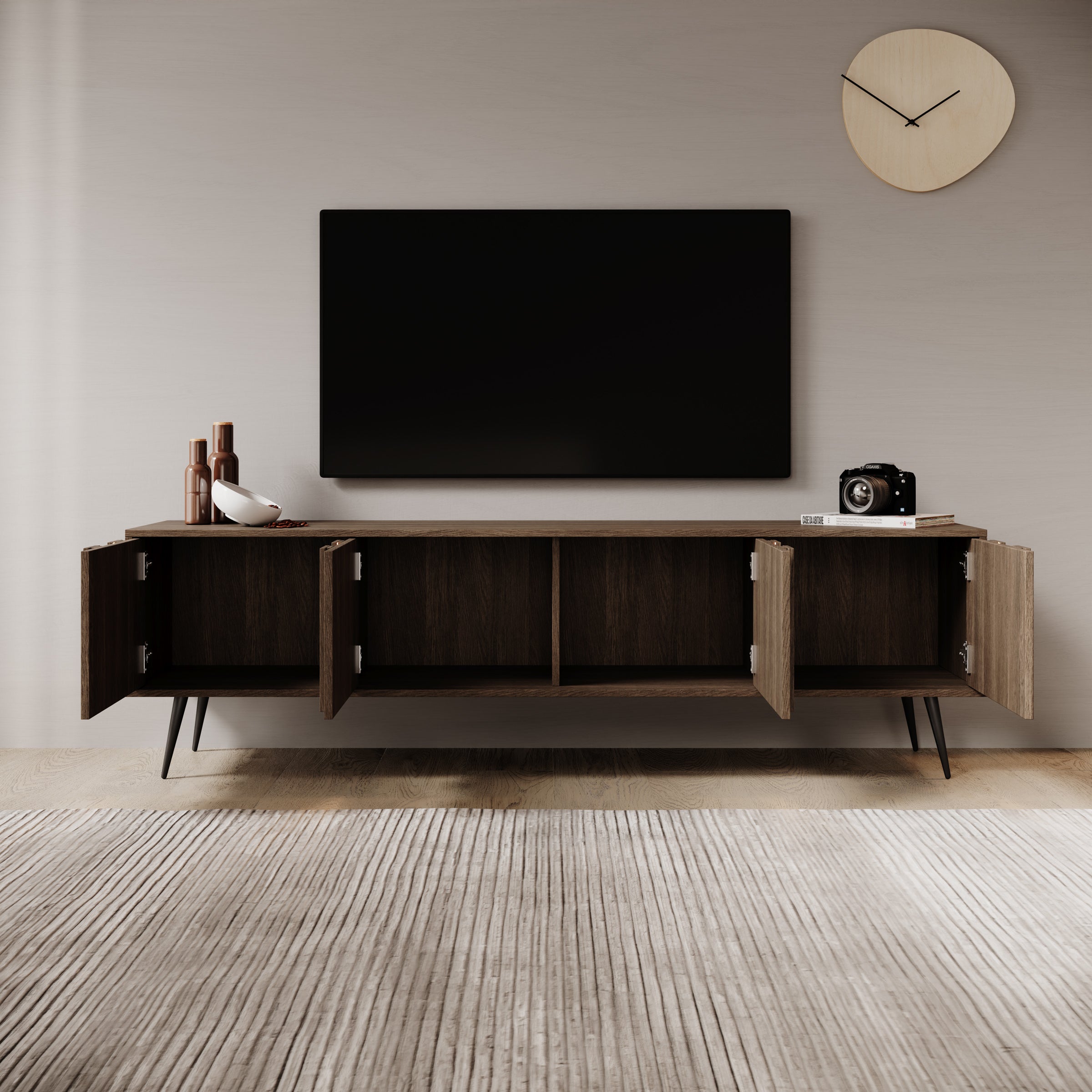 Umbra - TV-Meubel - Donker eikenpatroon - 183x40x54 cm