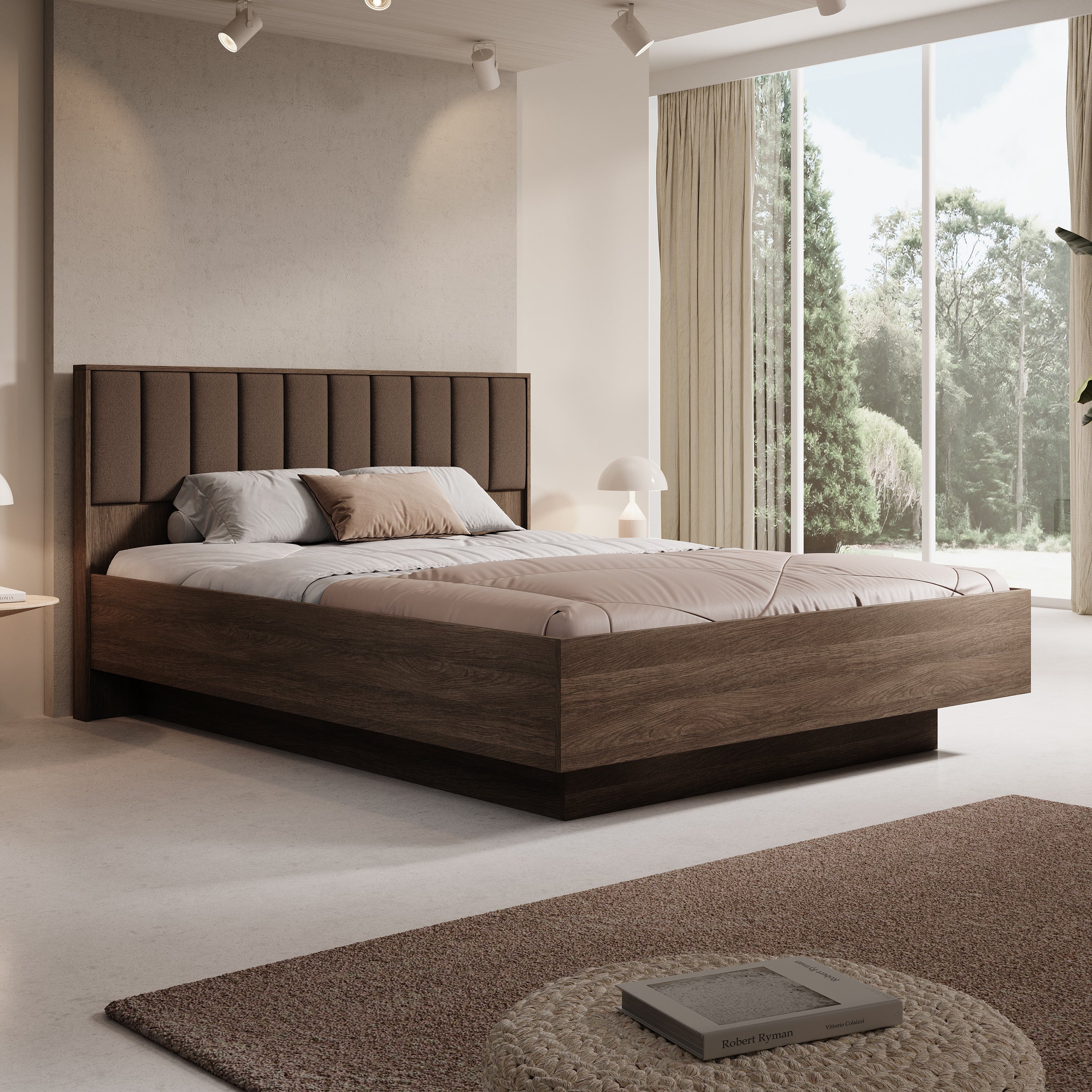 Umbra - Tweepersoonsbed - Donker eikenpatroon - 160x200 cm