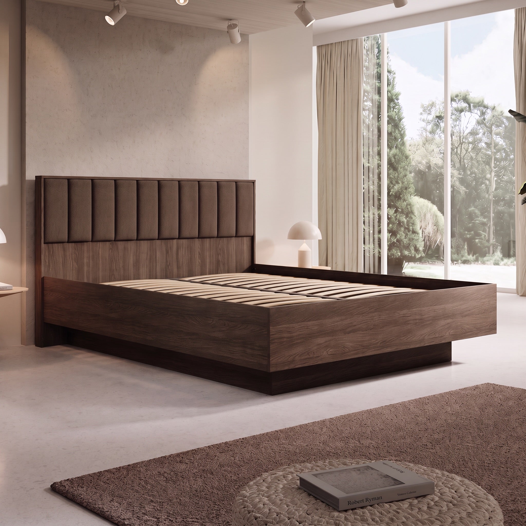 Umbra - Tweepersoonsbed - Donker eikenpatroon - 160x200 cm