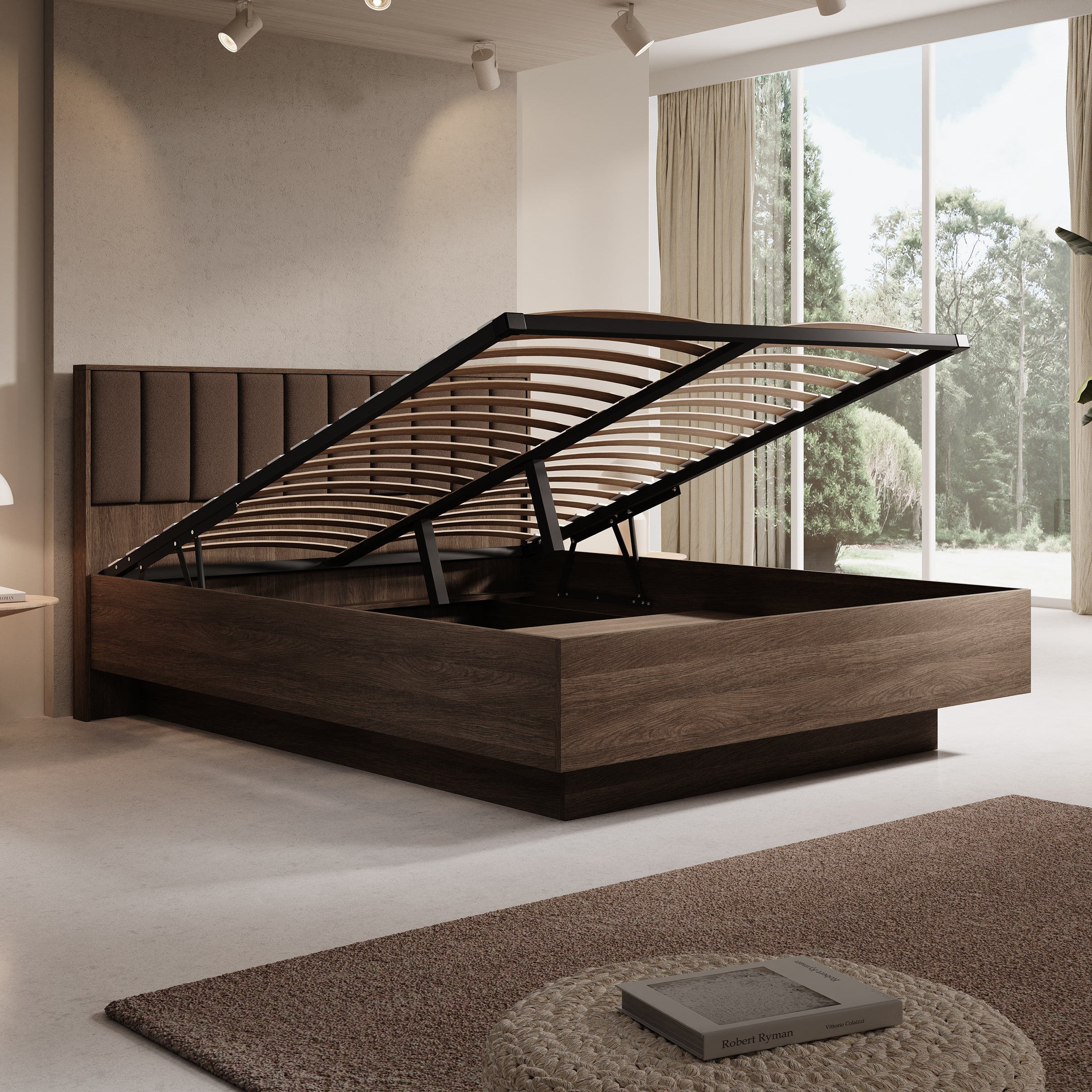 Umbra - Tweepersoonsbed - Donker eikenpatroon - 160x200 cm