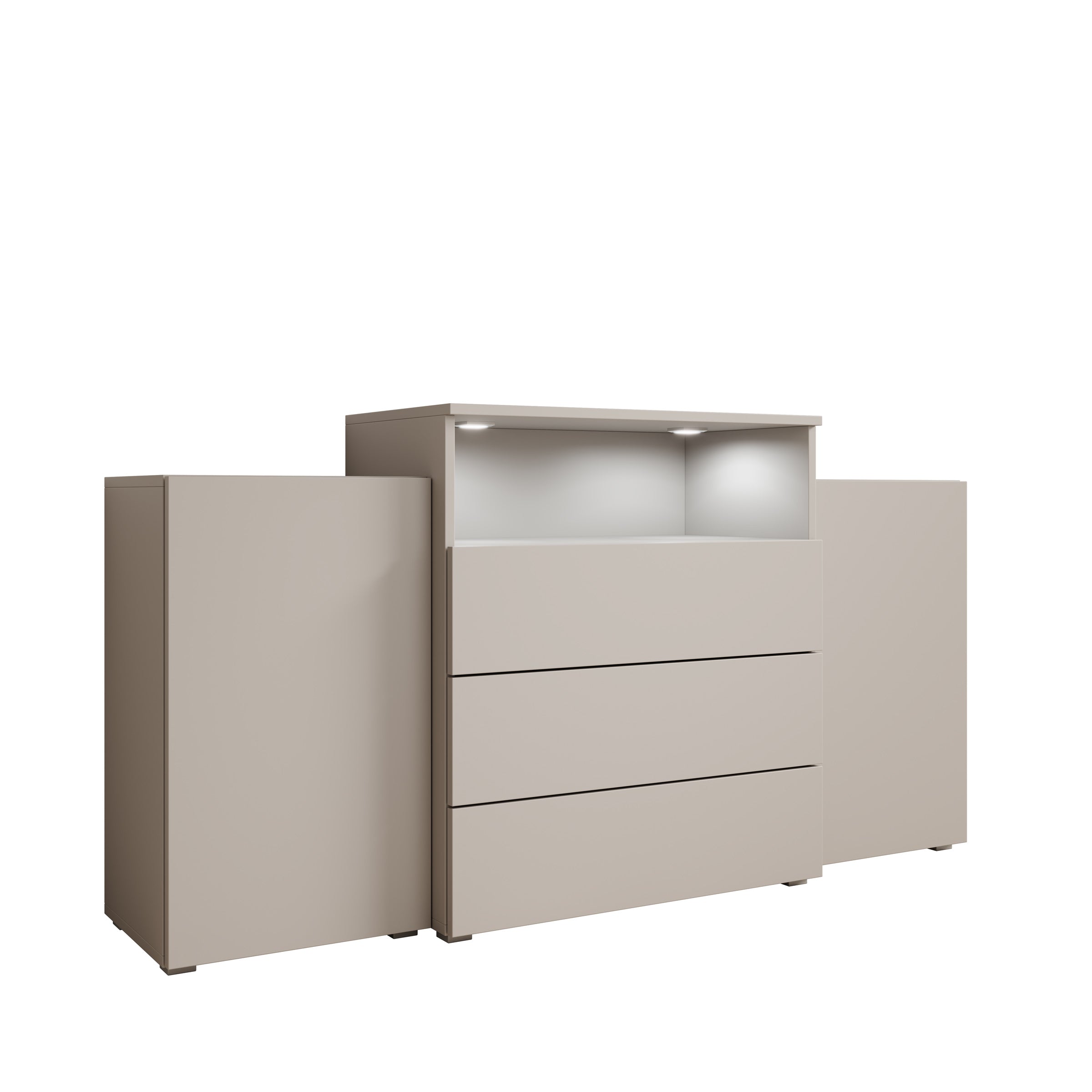 Universal - Dressoir met LED - Beige - 150x31x81 cm