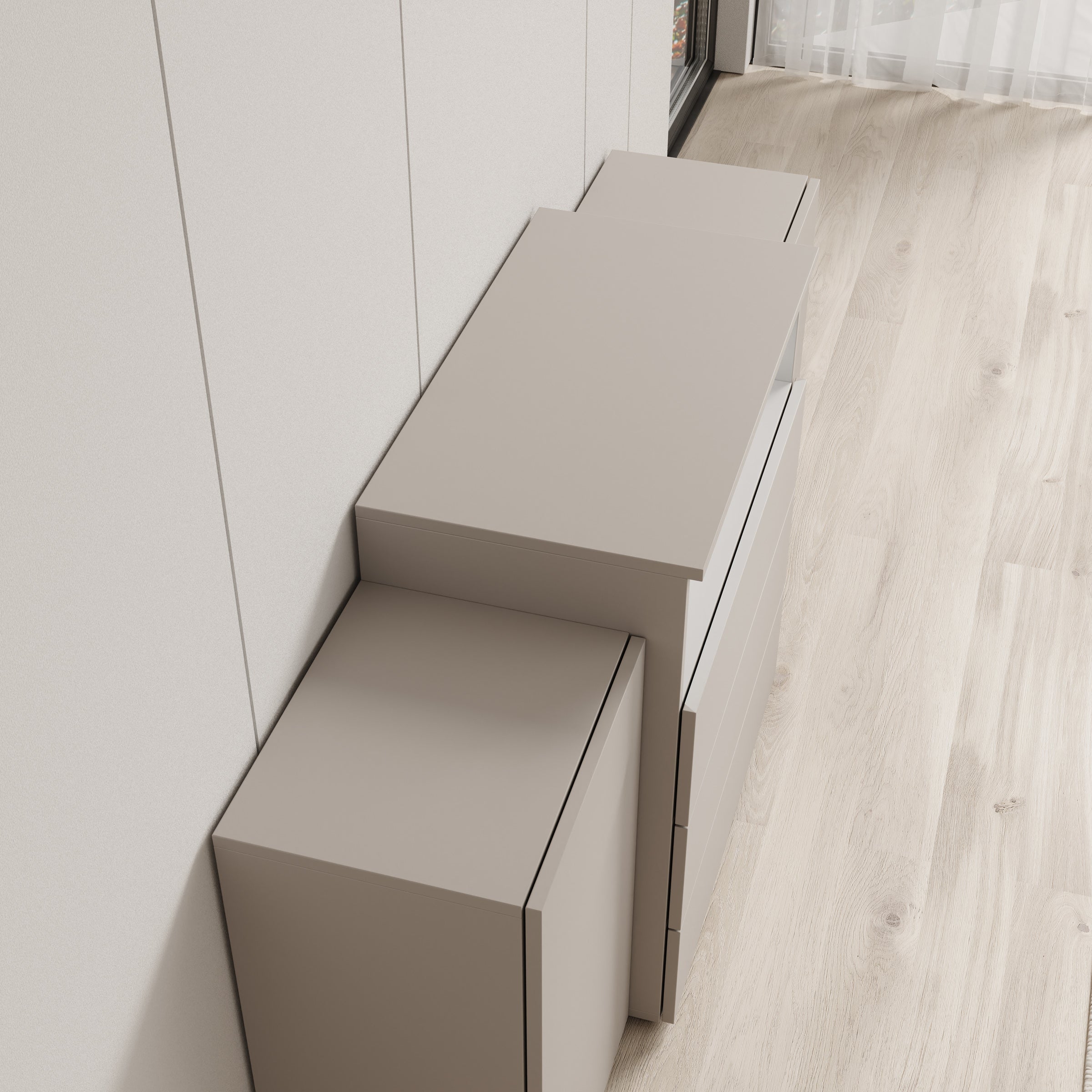 Universal - Dressoir met LED - Beige - 150x31x81 cm