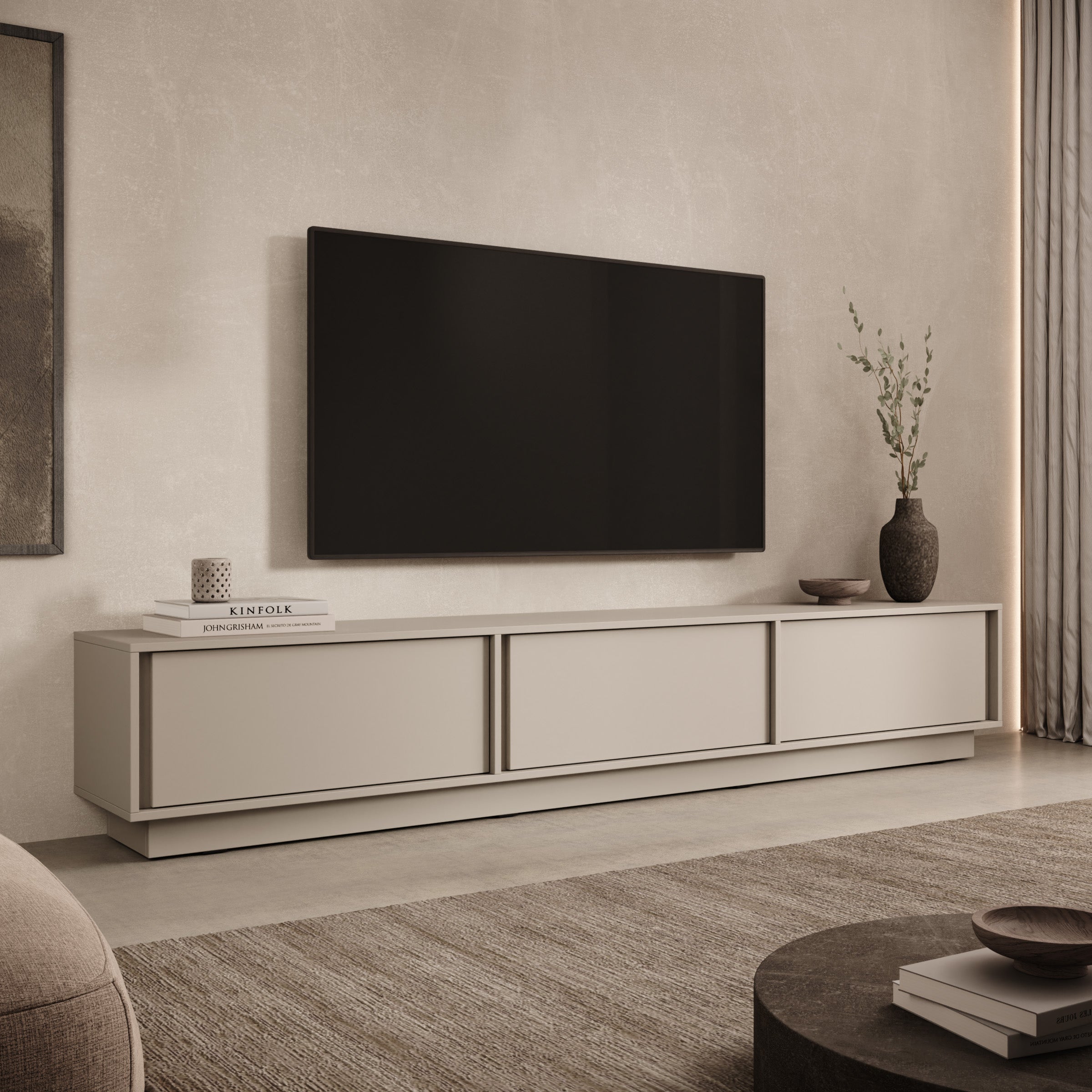 Uvera - TV-Meubel - Beige - 230x35x41 cm