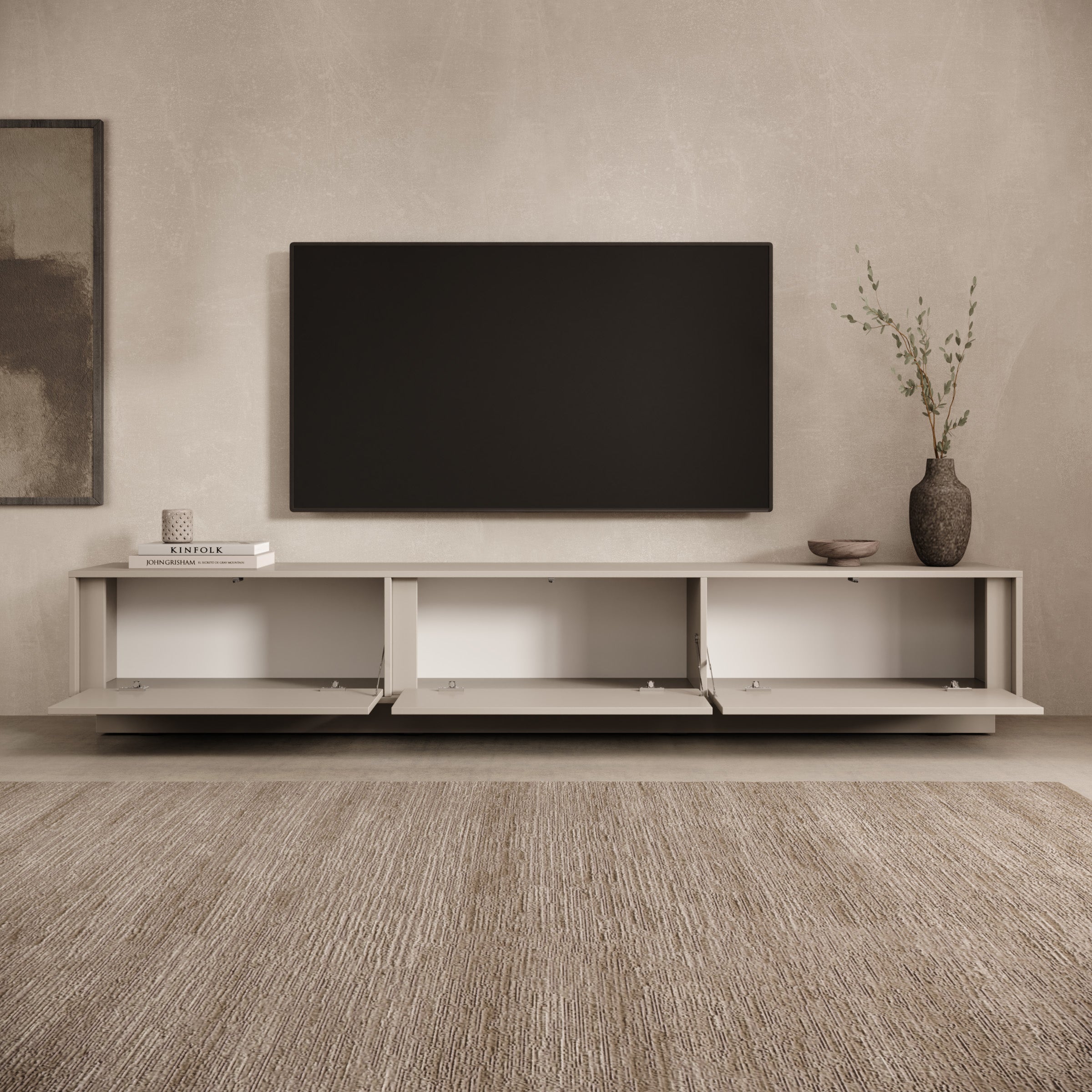 Uvera - TV-Meubel - Beige - 230x35x41 cm