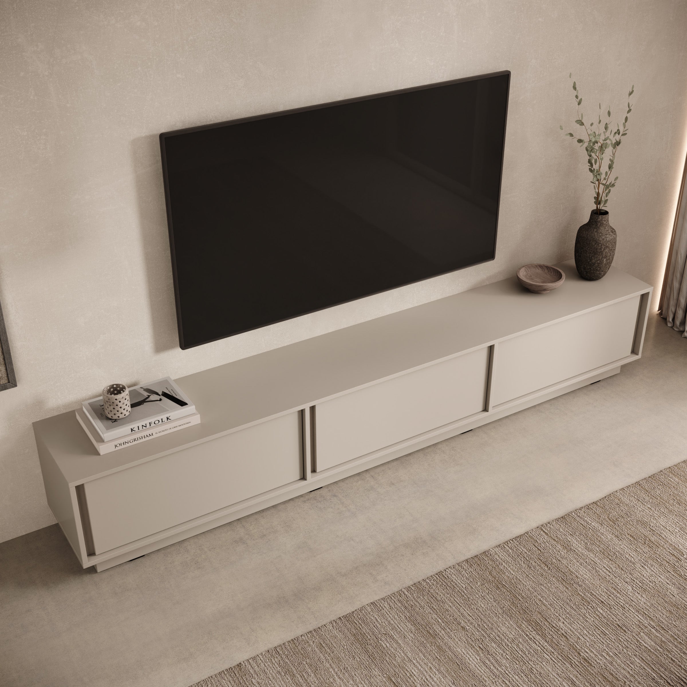 Uvera - TV-Meubel - Beige - 230x35x41 cm