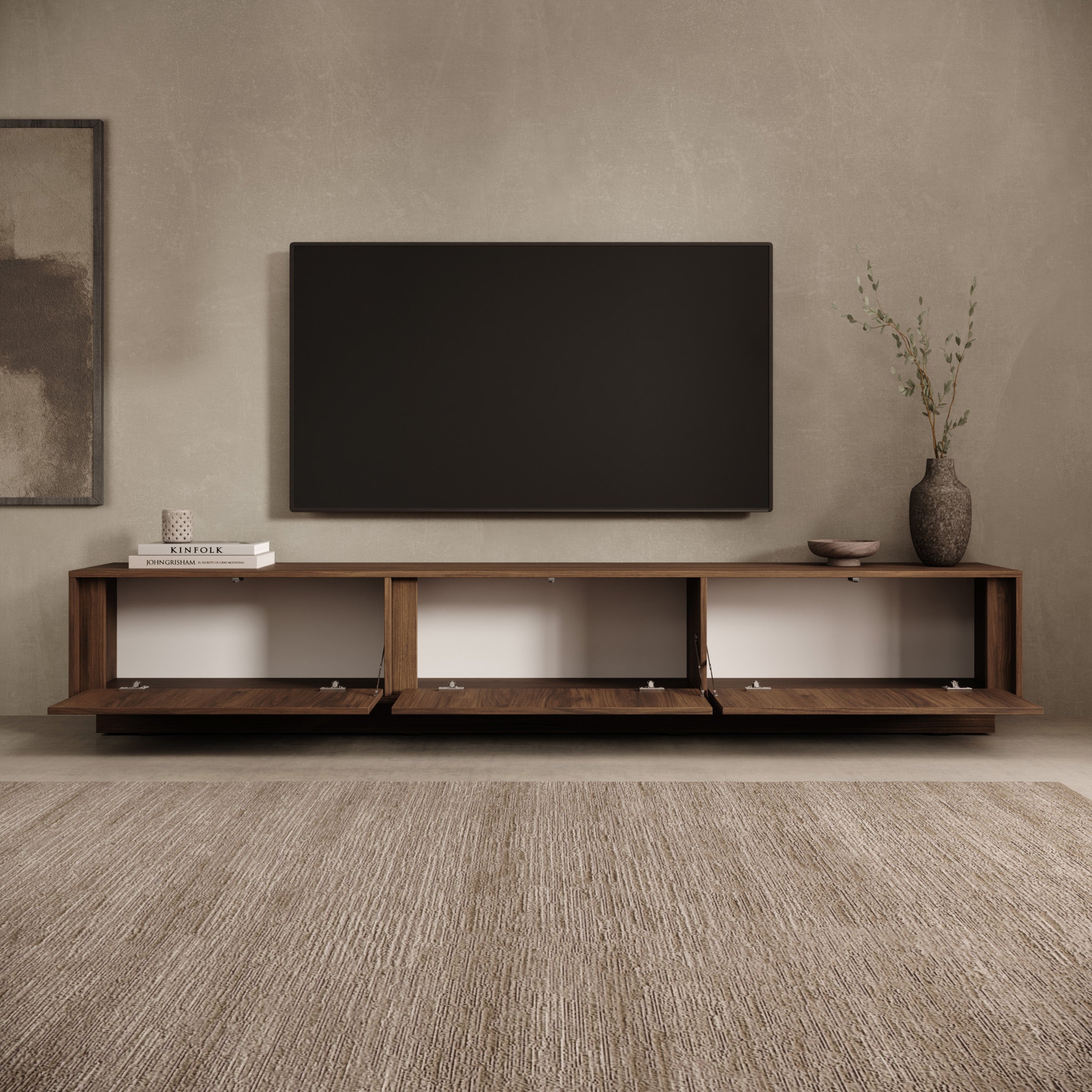 Uvera - TV-Meubel - Walnootpatroon - 230x35x41 cm