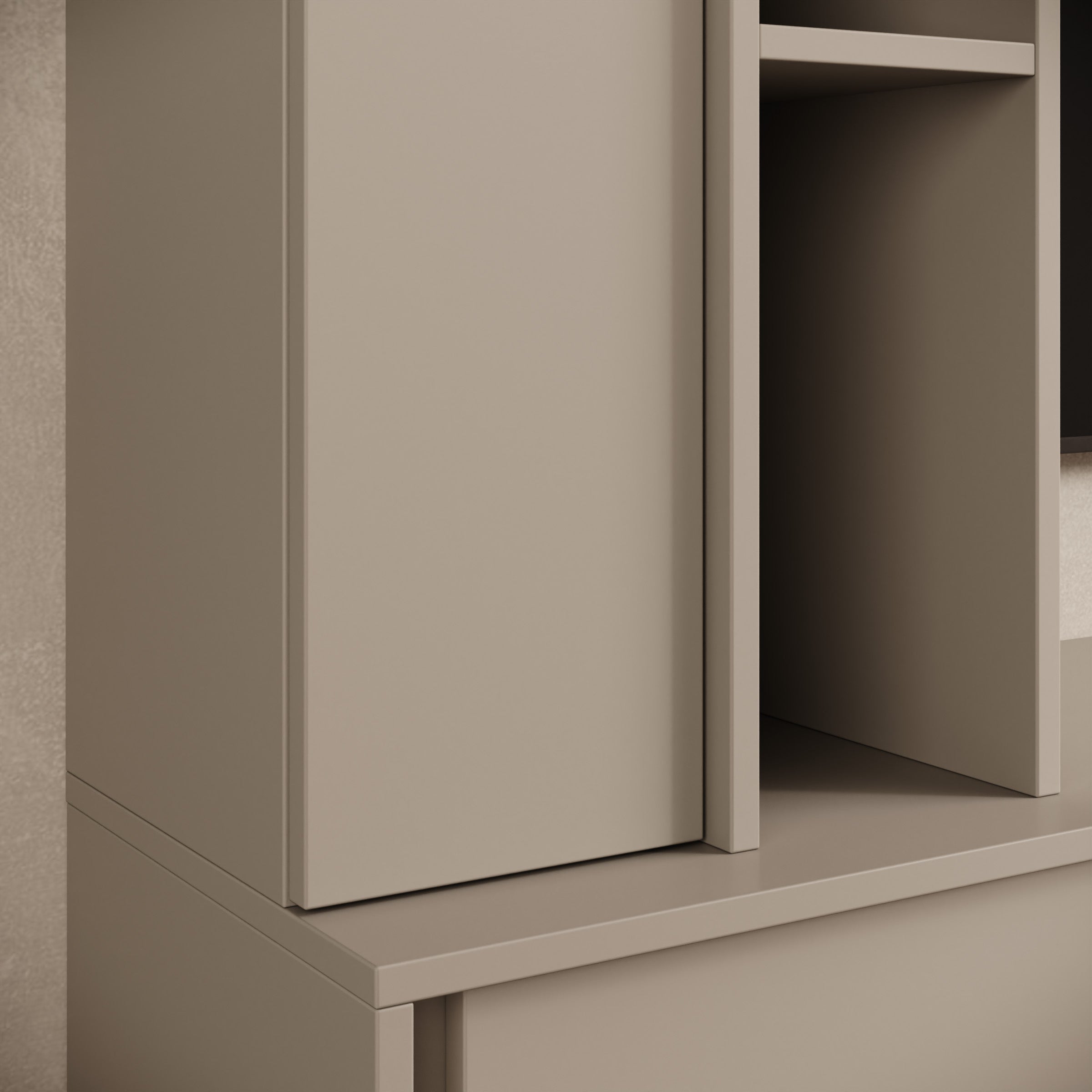 Uvera - Wandmeubel - Beige - 230x35x186 cm
