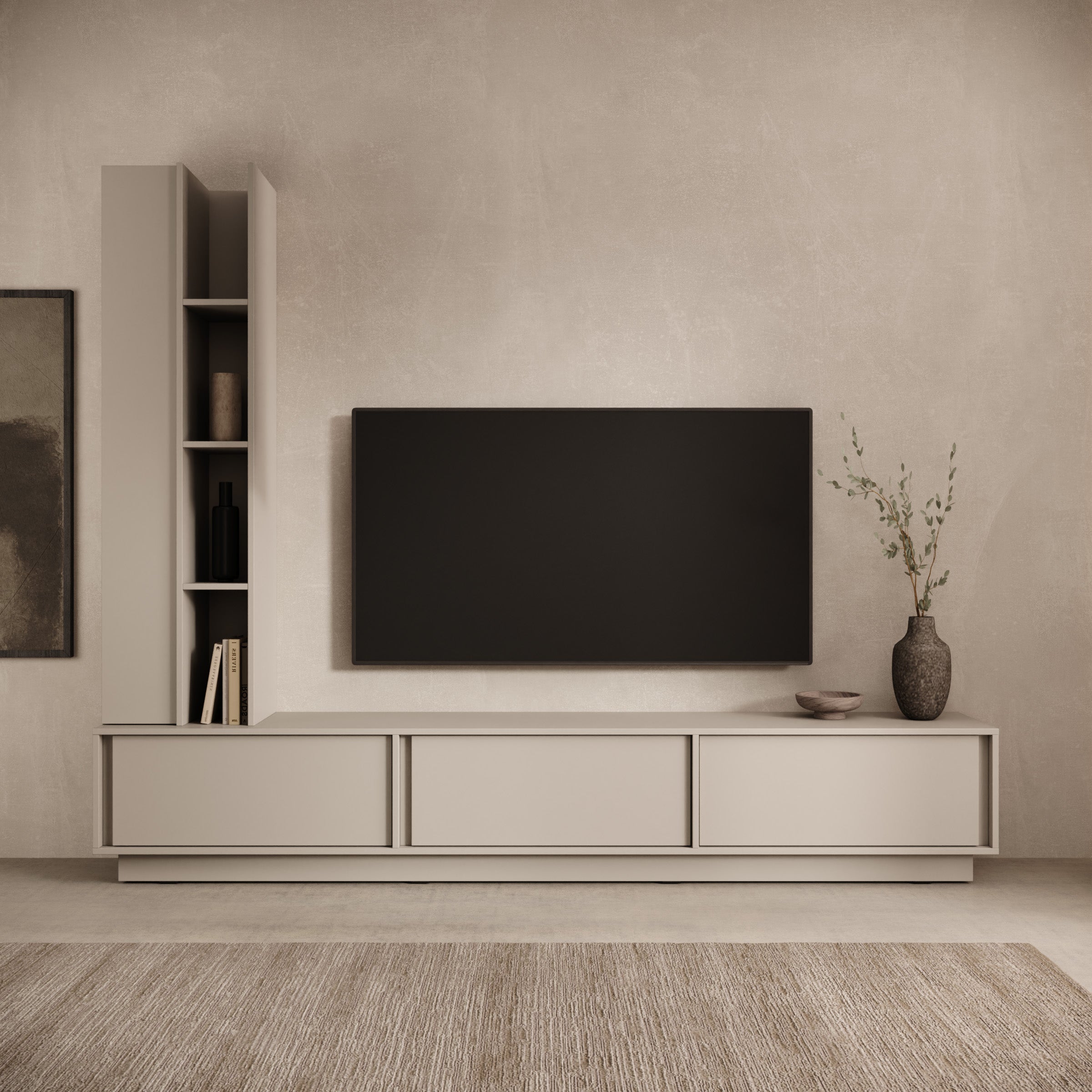Uvera - Wandmeubel - Beige - 230x35x186 cm