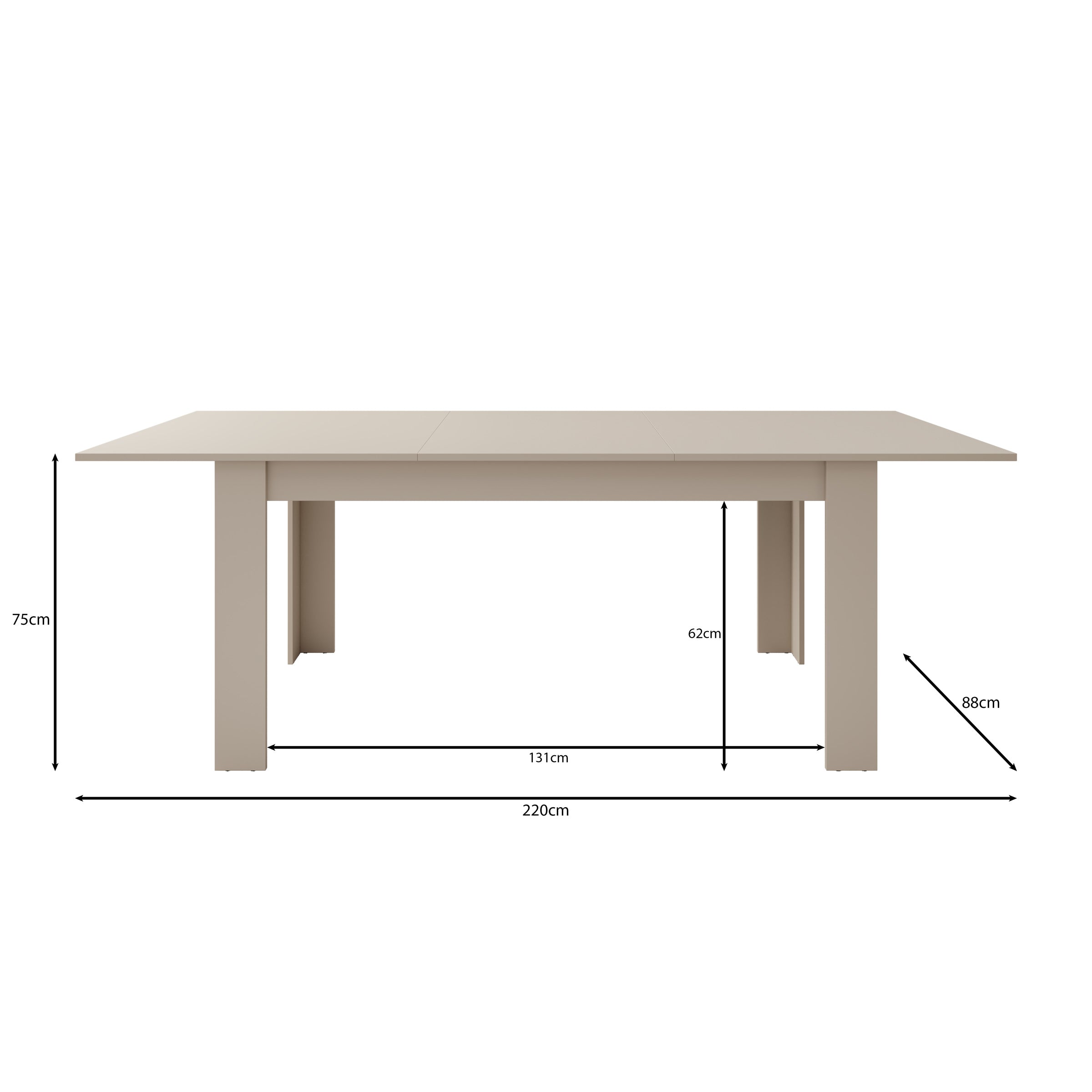 Uverta - Eetkamertafel - Licht eiken - 166x88x75 cm