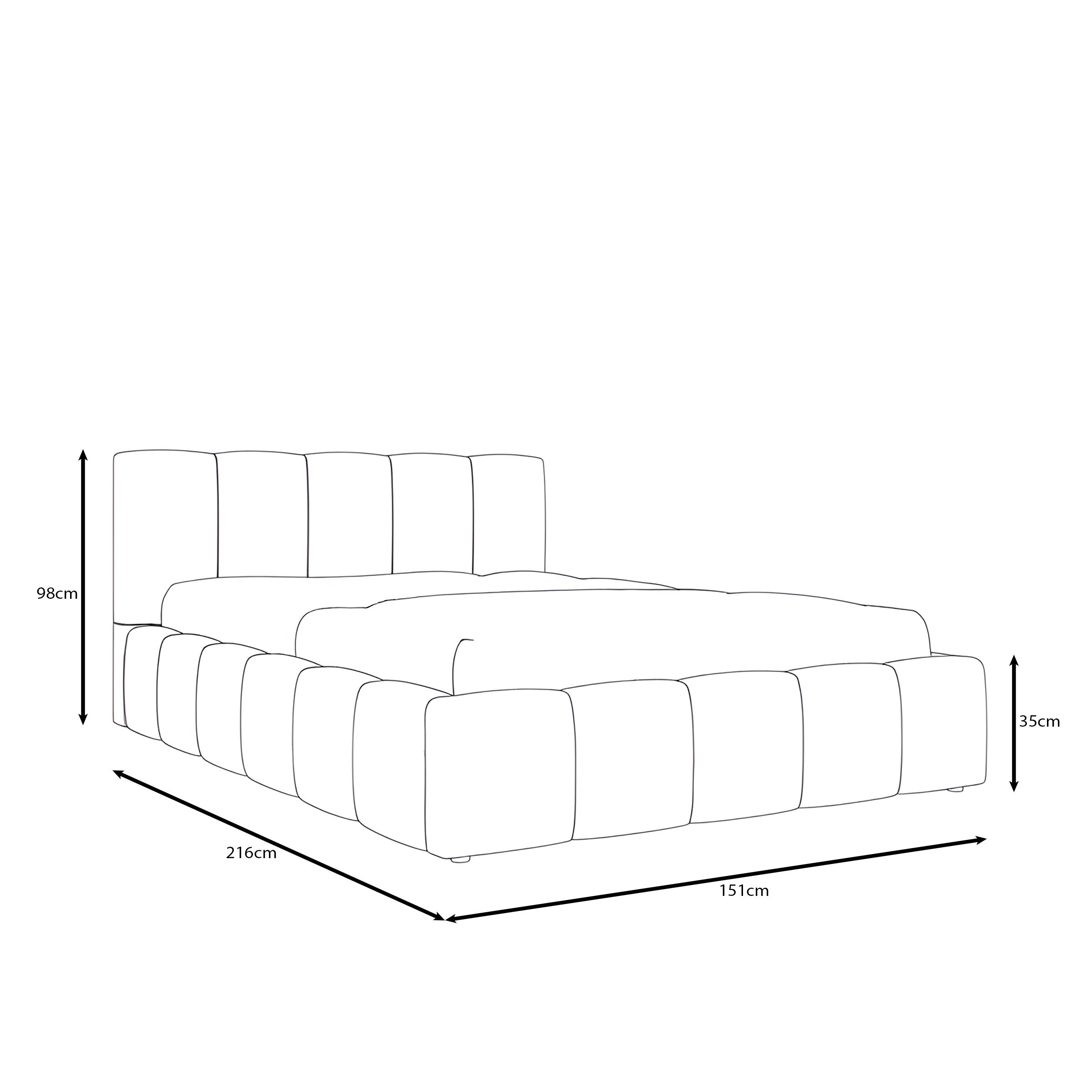 Valerio - Tweepersoonsbed - Teddystof beige - 140x200 cm