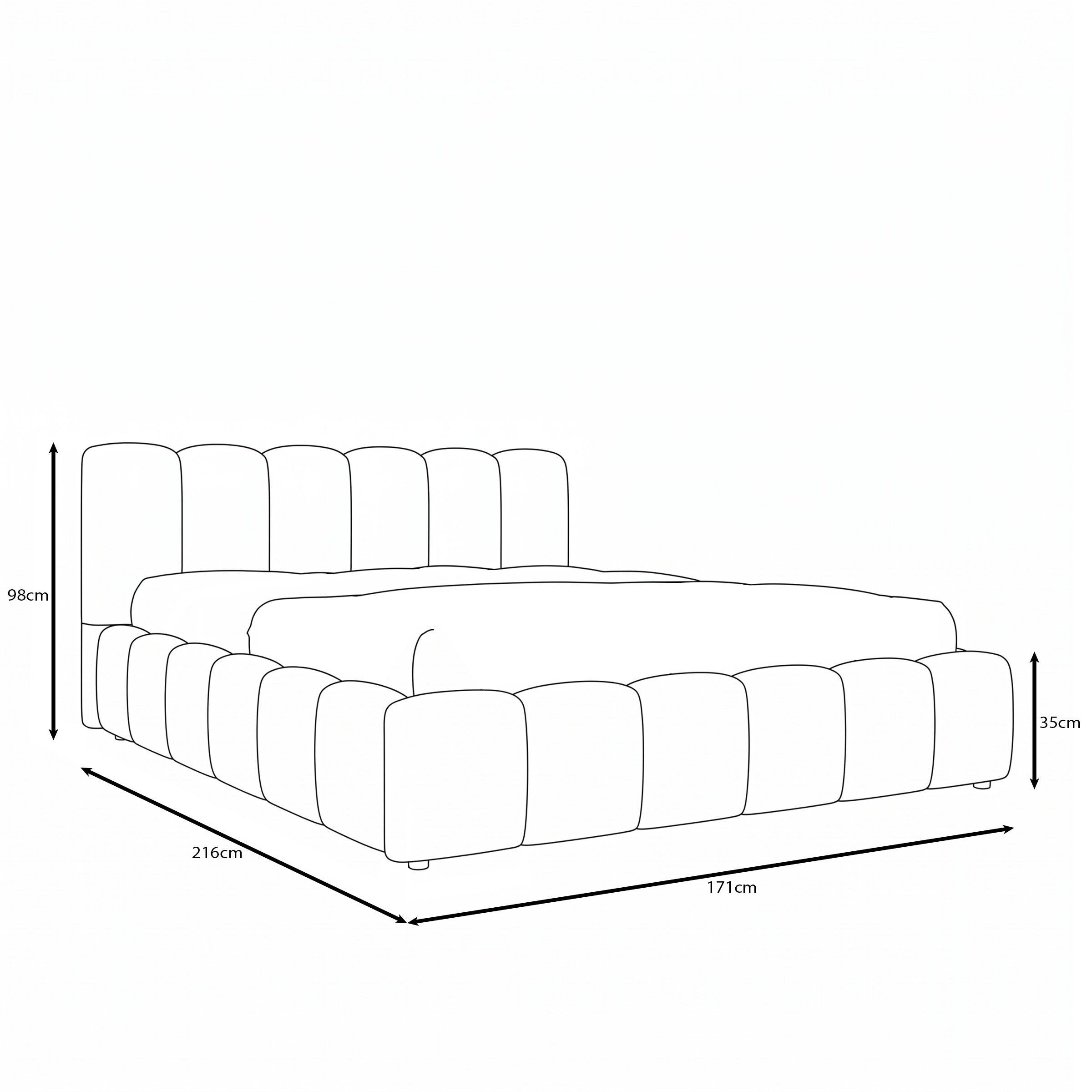 Valerio - Tweepersoonsbed - Velvet beige - 160x200 cm