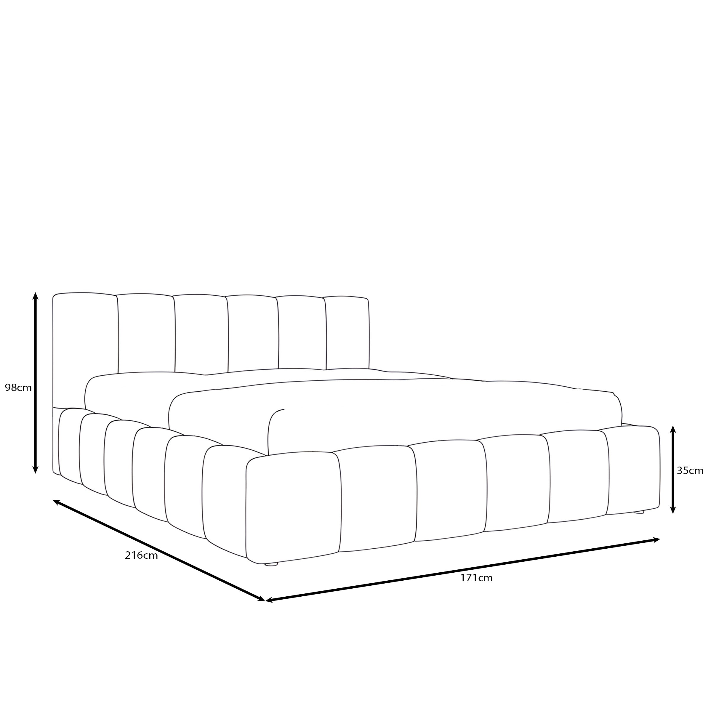 Valerio - Tweepersoonsbed - Teddystof beige - 160x200 cm