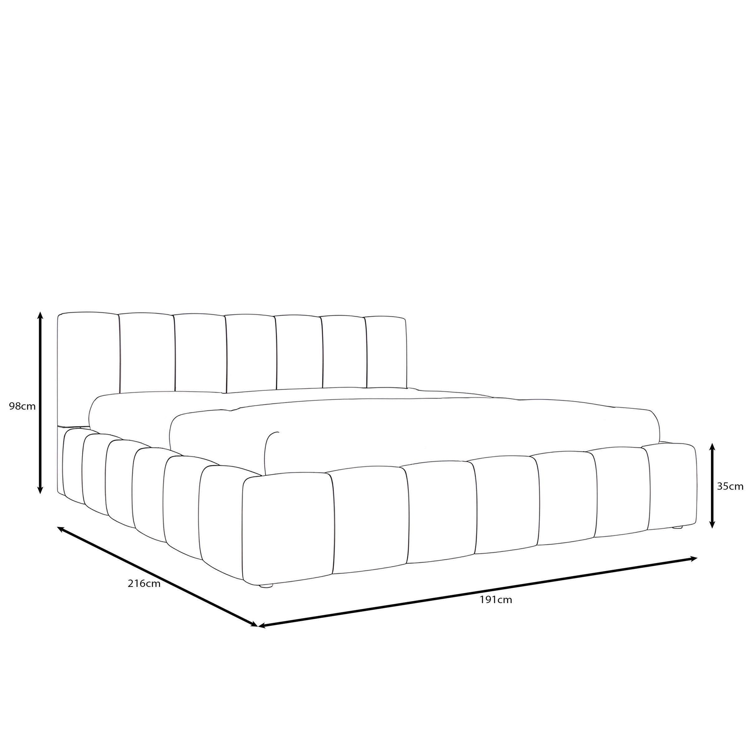 Valerio - Tweepersoonsbed - Velvet beige - 180x200 cm