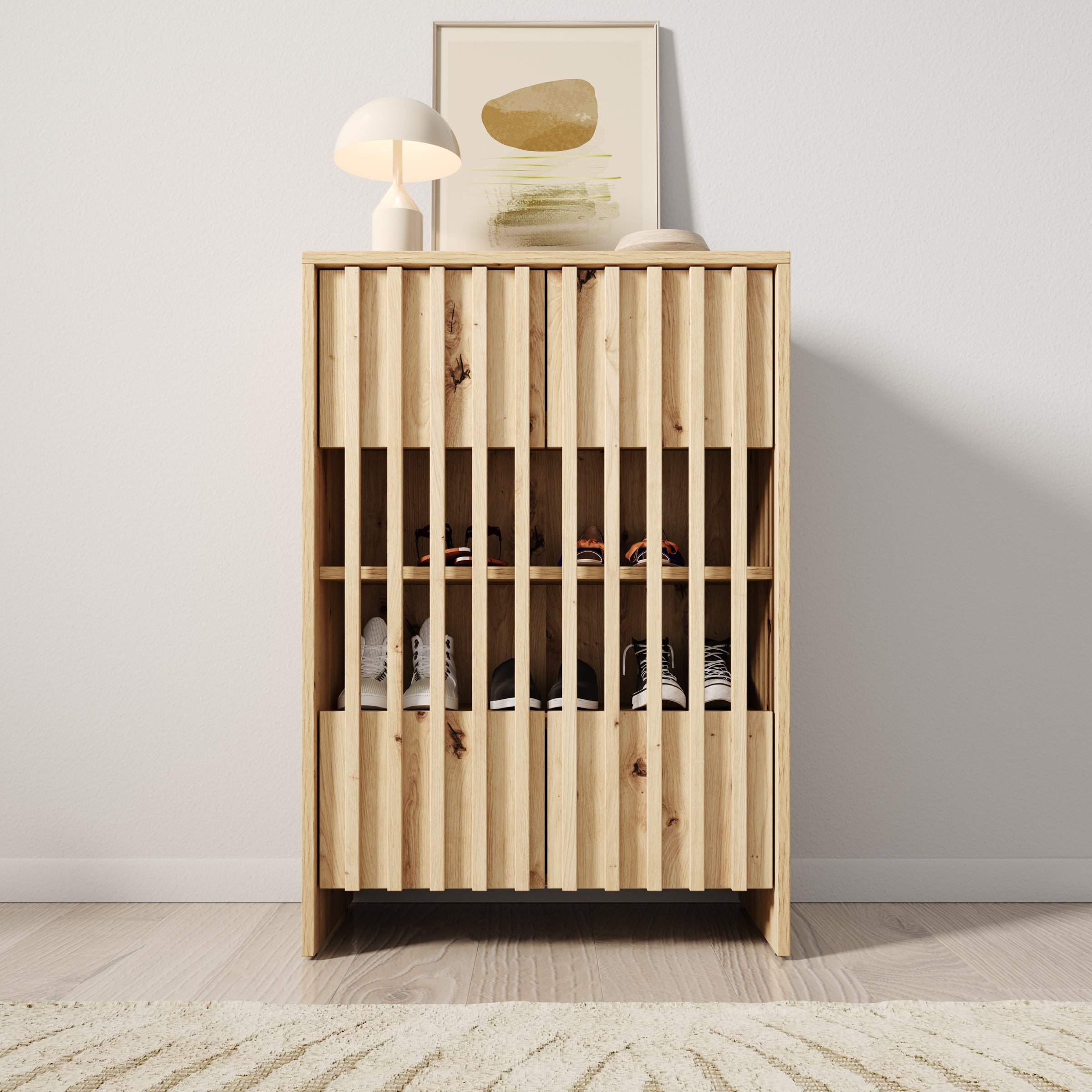 Vallée - Schoenenkast - Licht eikenpatroon - 60x34x87 cm