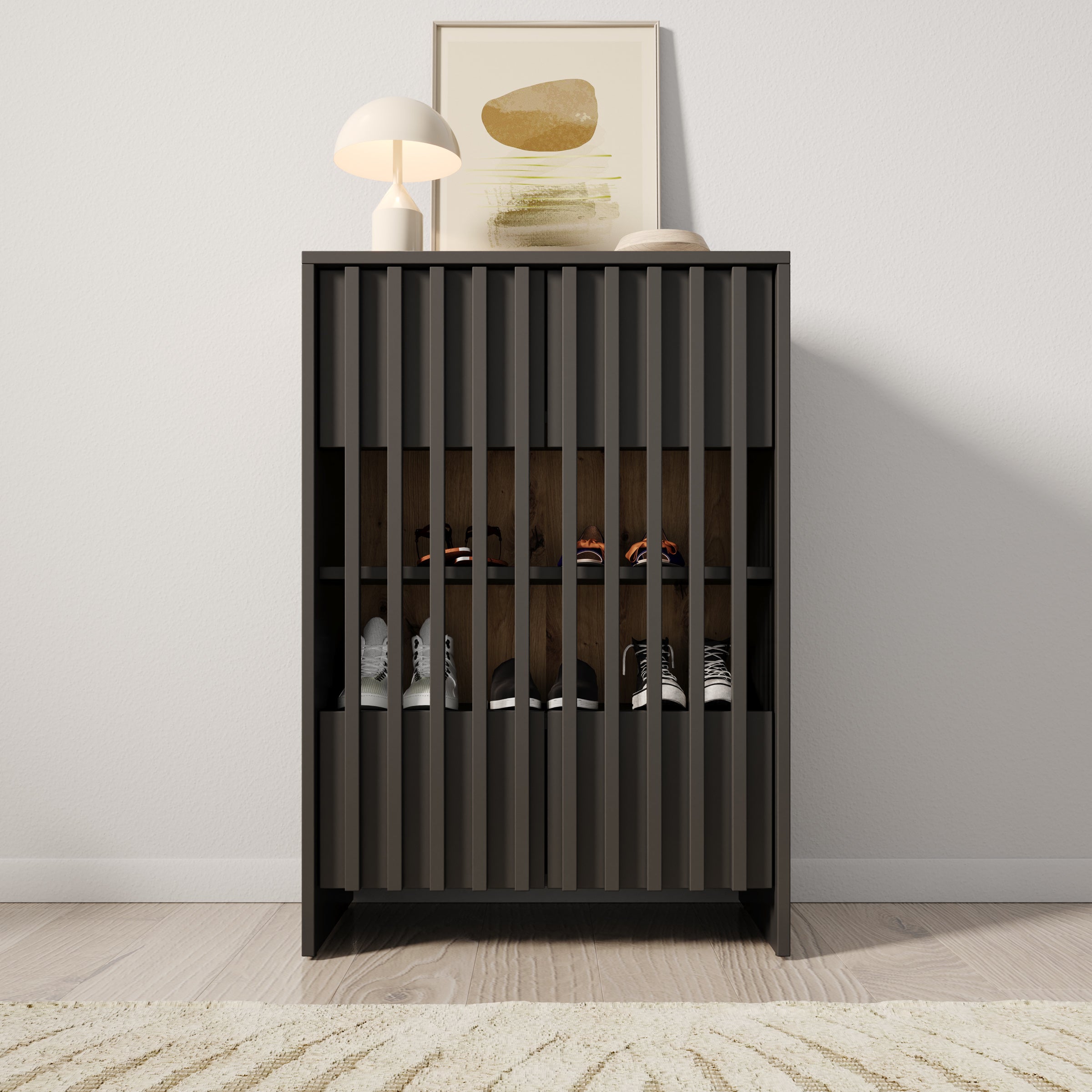 Vallée - Schoenenkast - Zwart - 60x34x87 cm