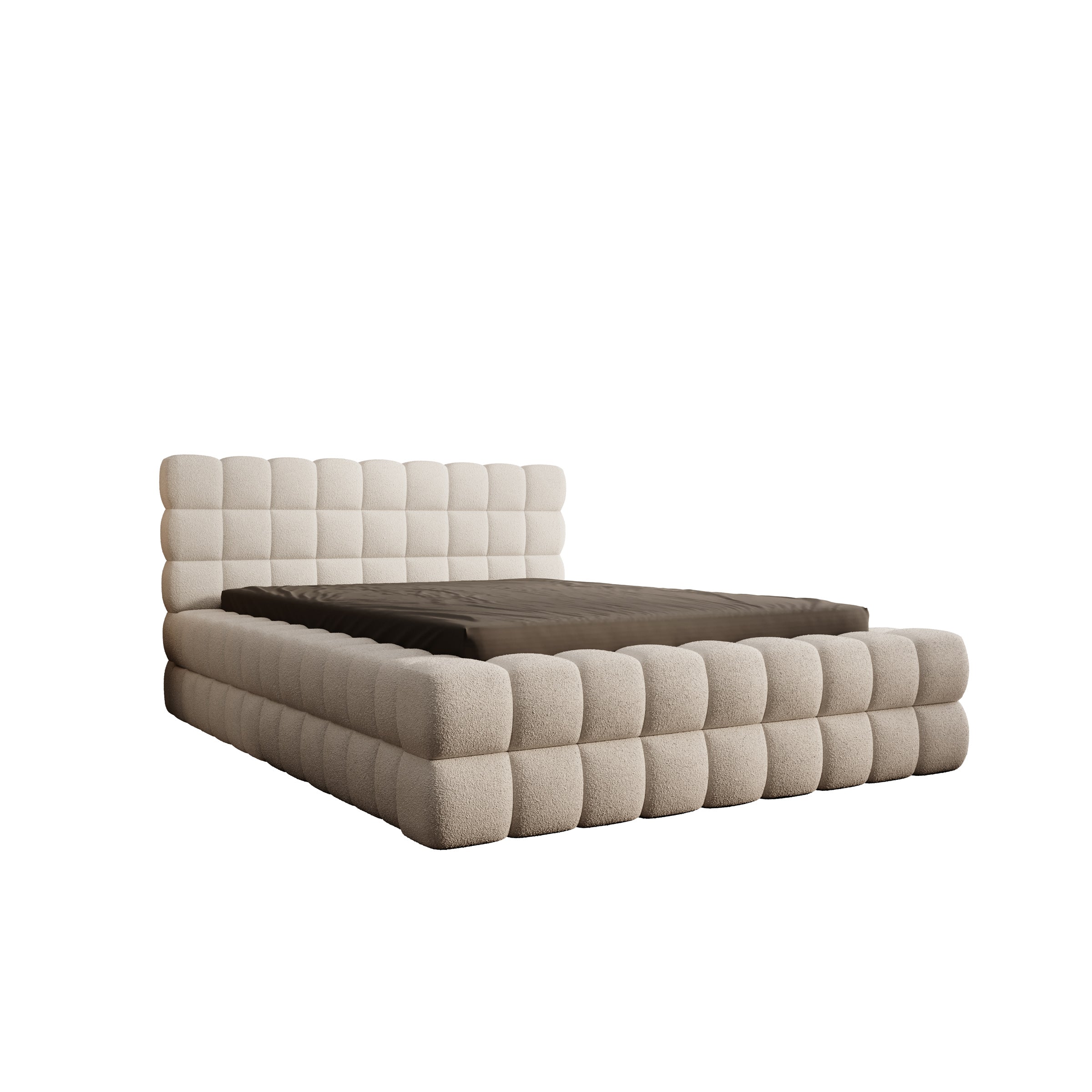 Valona - Tweepersoonsbed - Teddystof beige - 140x200 cm