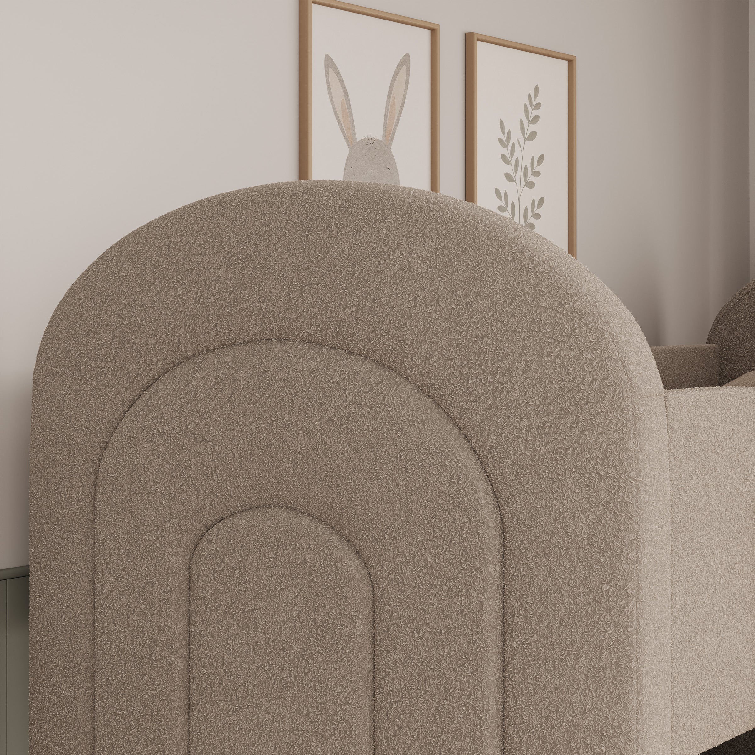 Vanta - Stapelbed - Teddystof beige - 90x200 cm