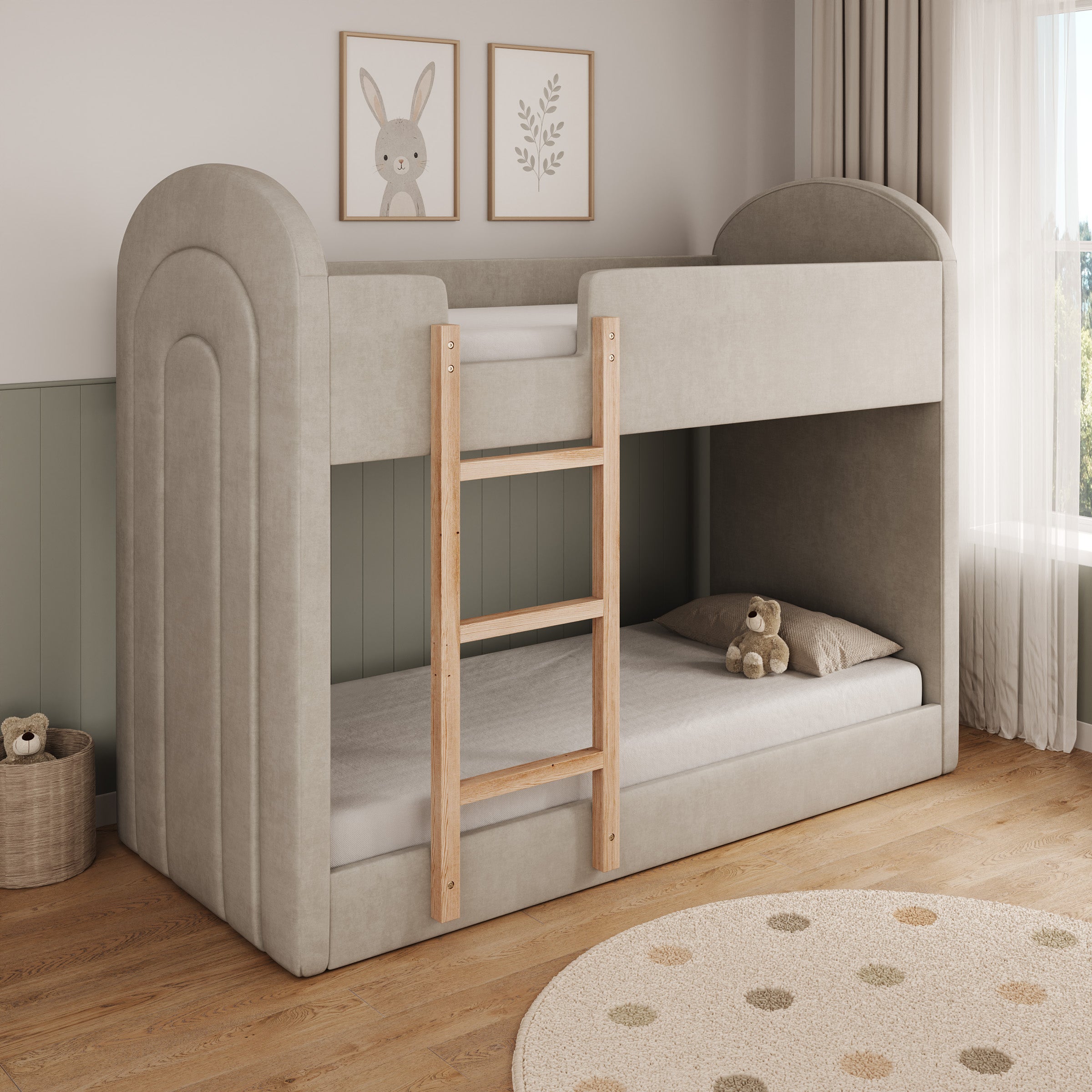 Vanta - Stapelbed - Velvet beige - 90x200 cm