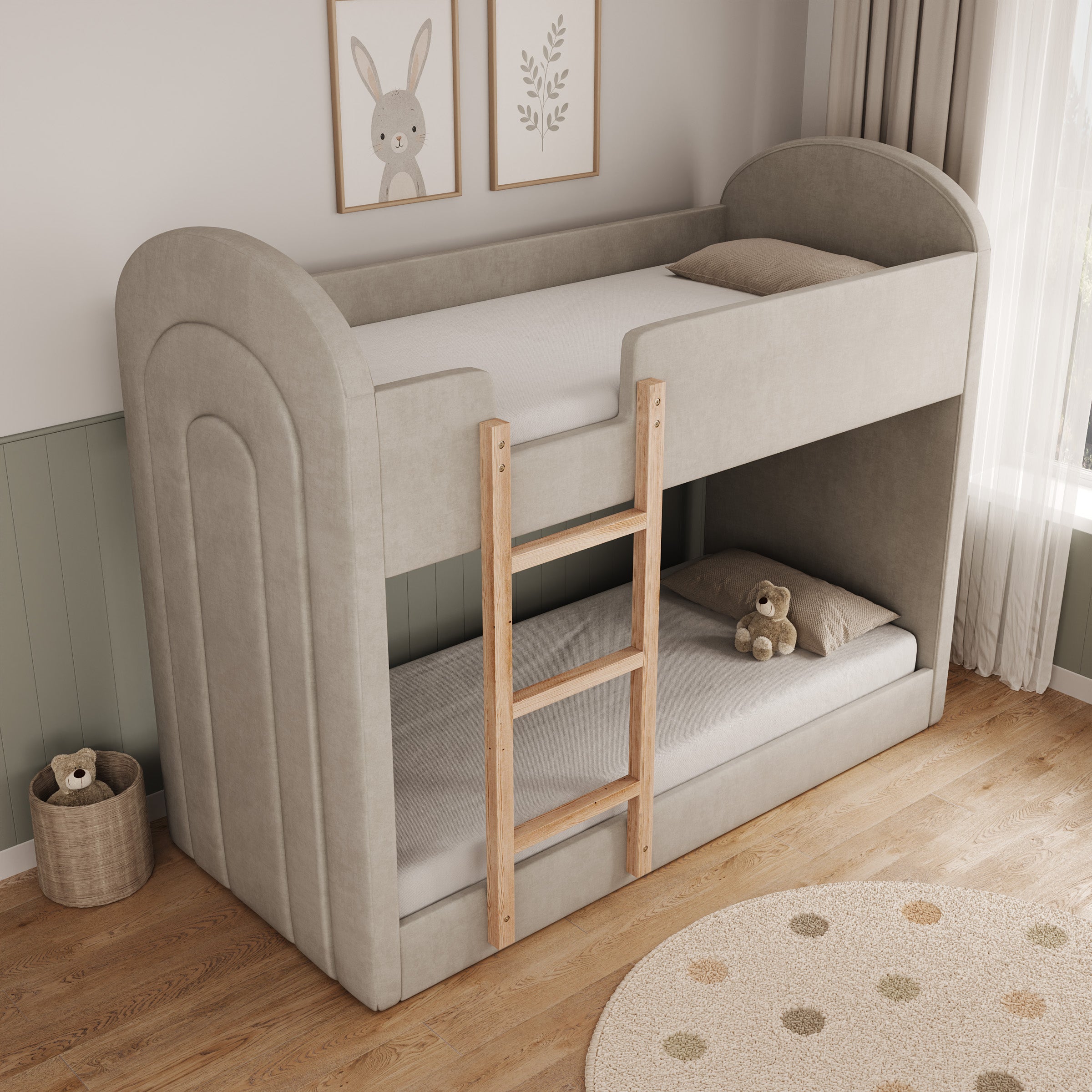 Vanta - Stapelbed - Velvet beige - 90x200 cm