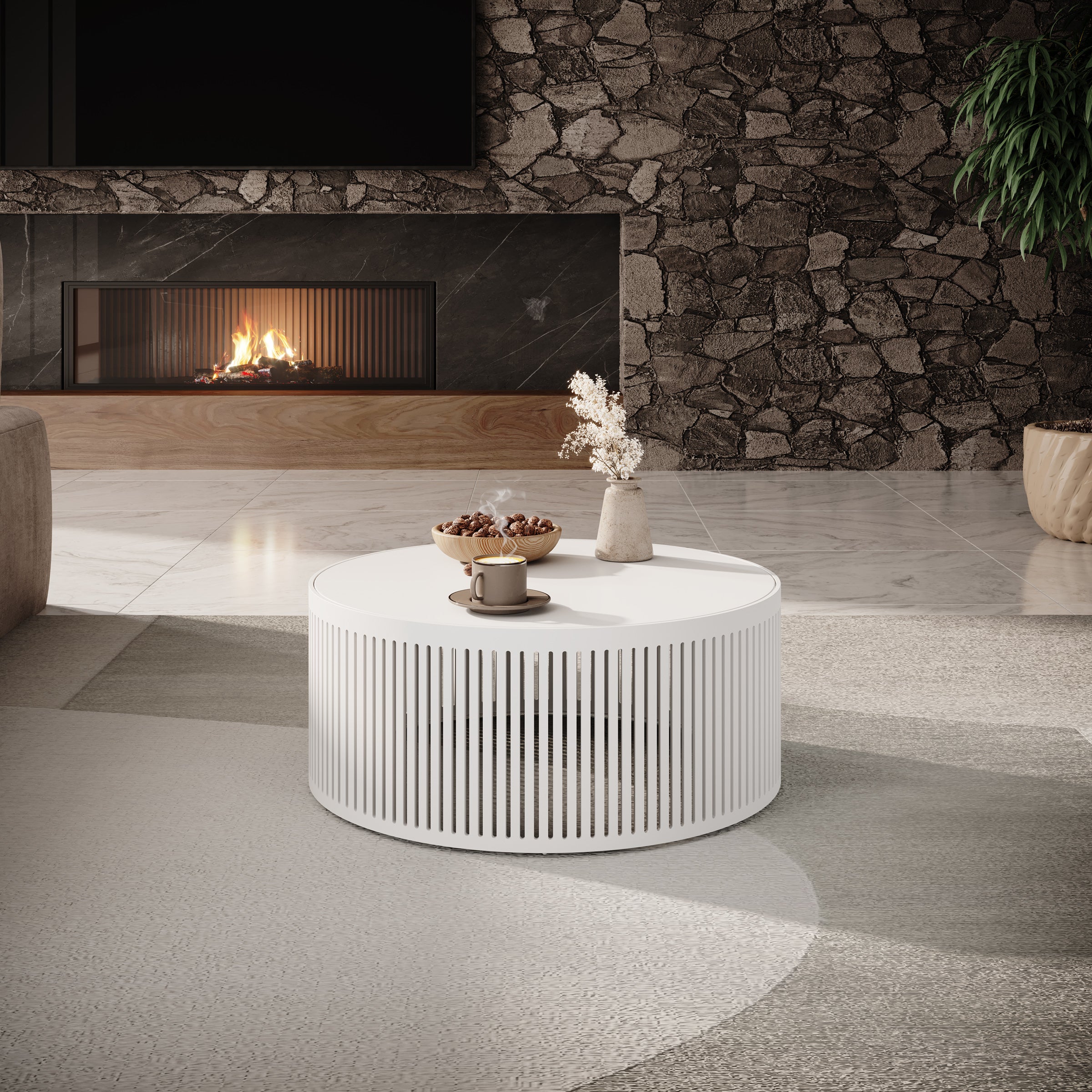 Vanya - Salontafel - Wit - 75x75x30 cm