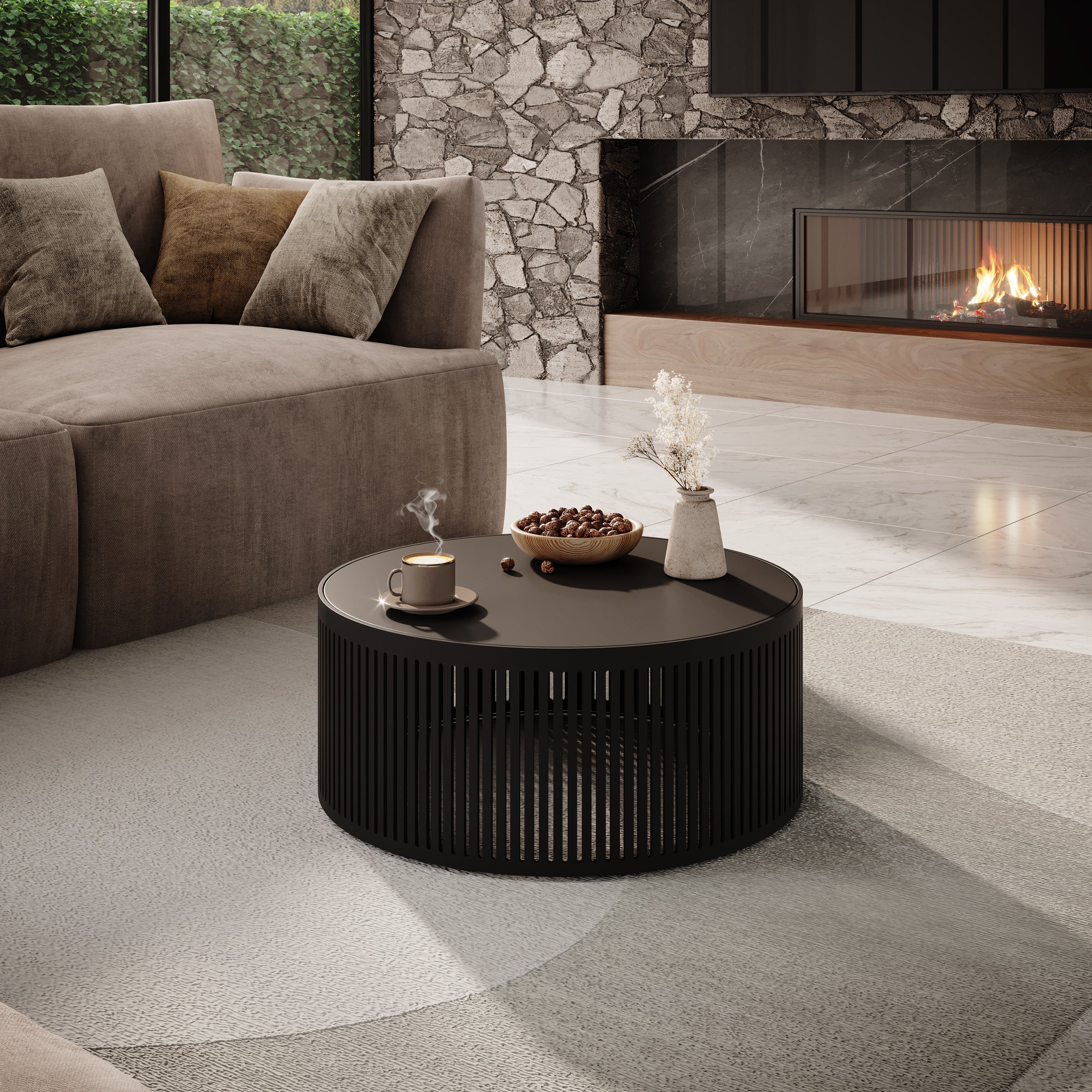 Vanya - Salontafel - Zwart - 59x59x25 cm