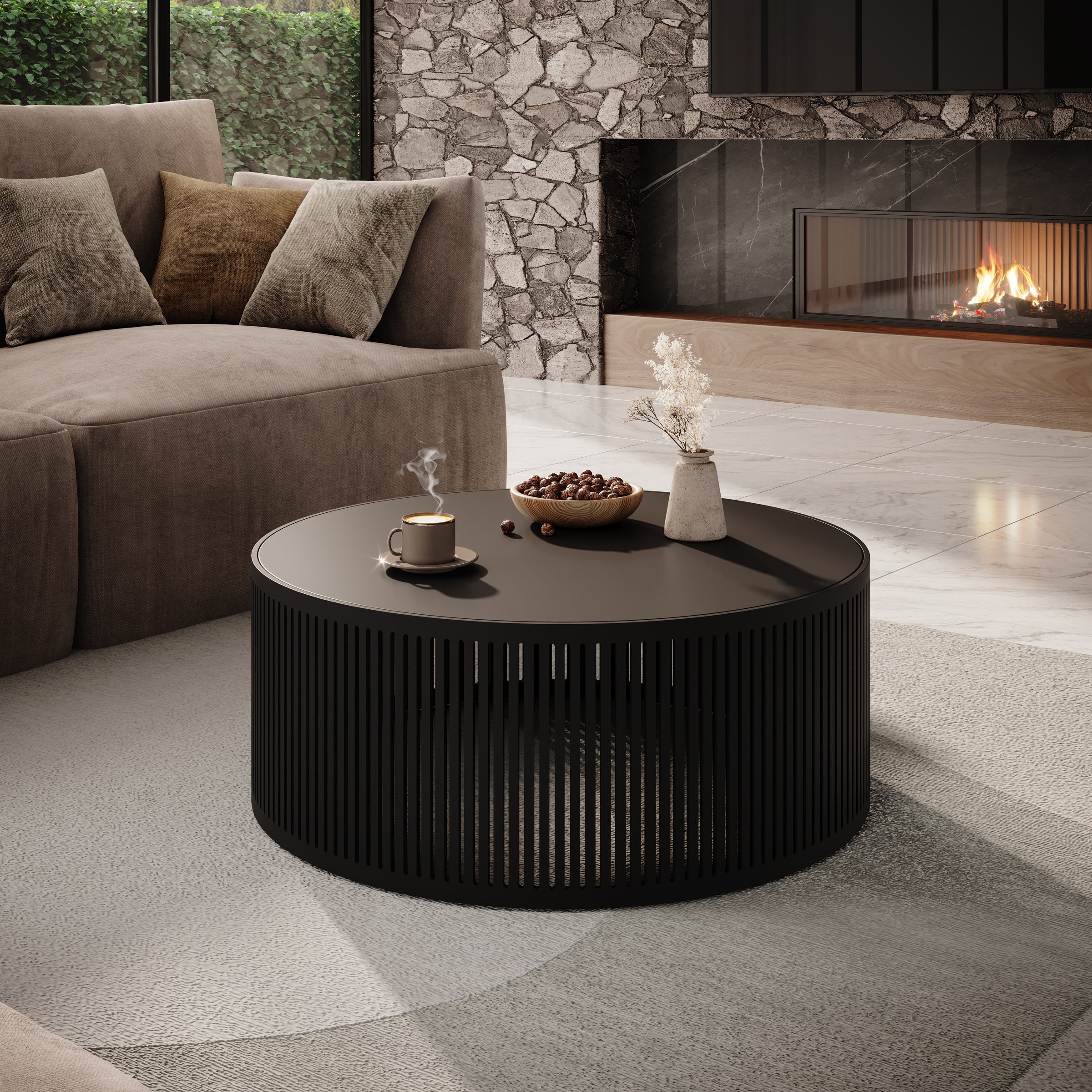 Vanya - Salontafel - Zwart - 75x75x30 cm