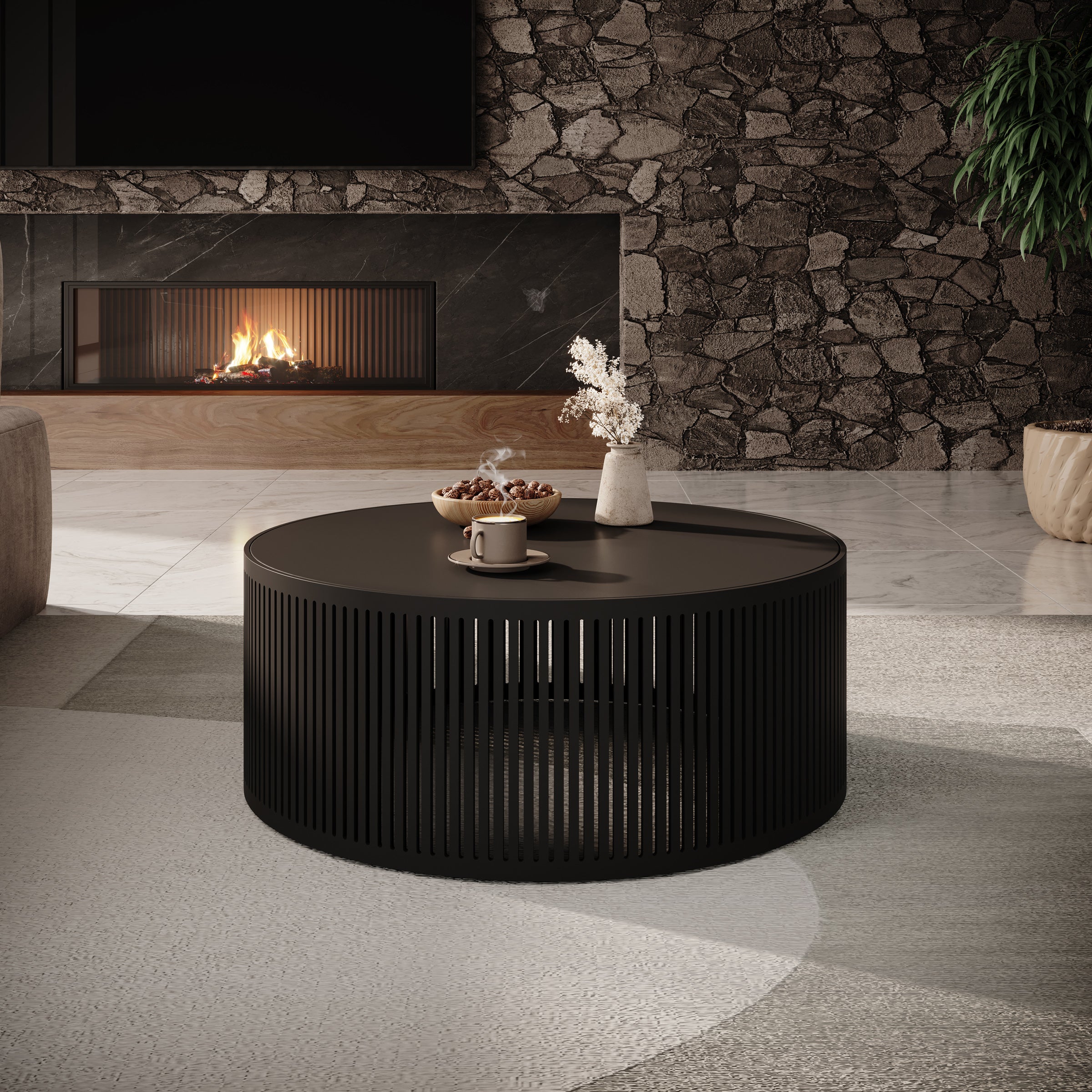 Vanya - Salontafel - Zwart - 75x75x30 cm