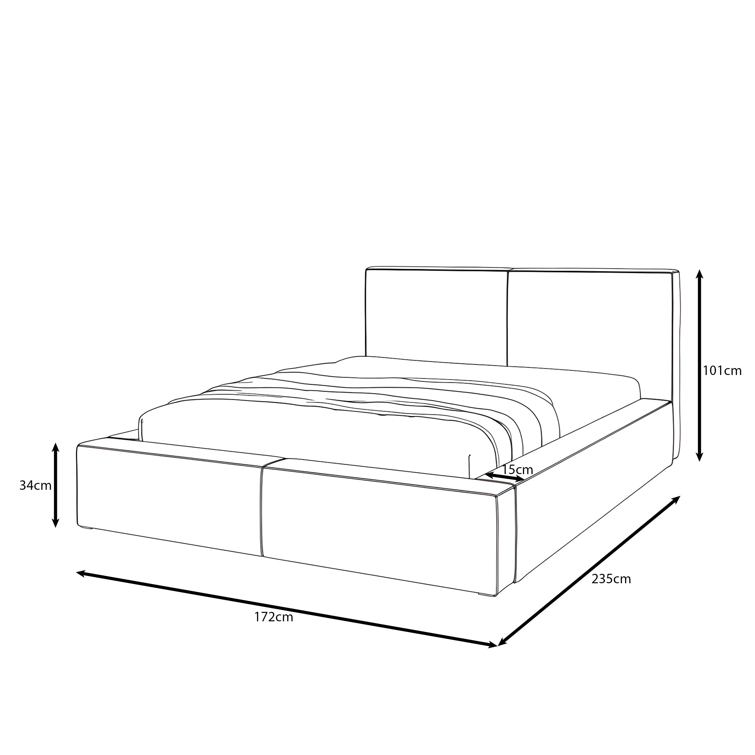 Vara - Tweepersoonsbed - Ribstof beige - 140x200 cm