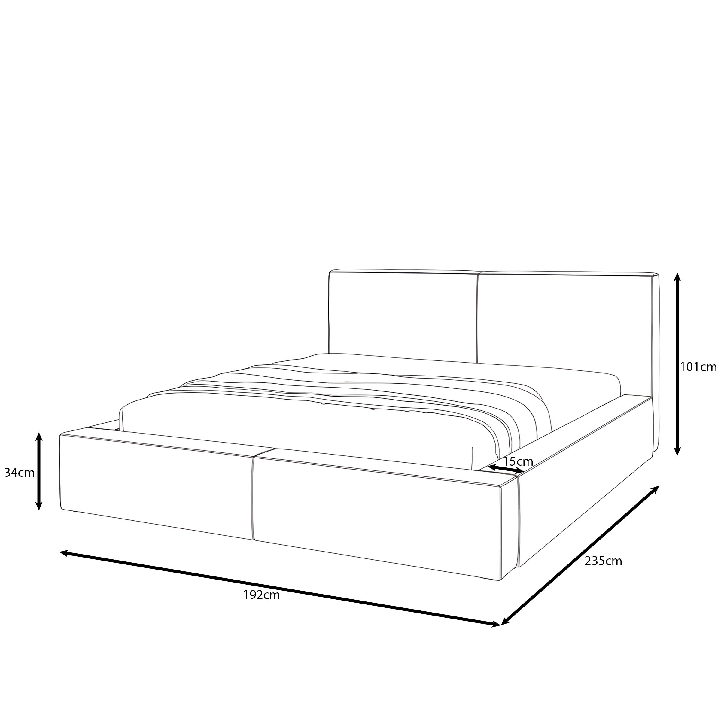 Vara - Tweepersoonsbed - Ribstof beige - 160x200 cm