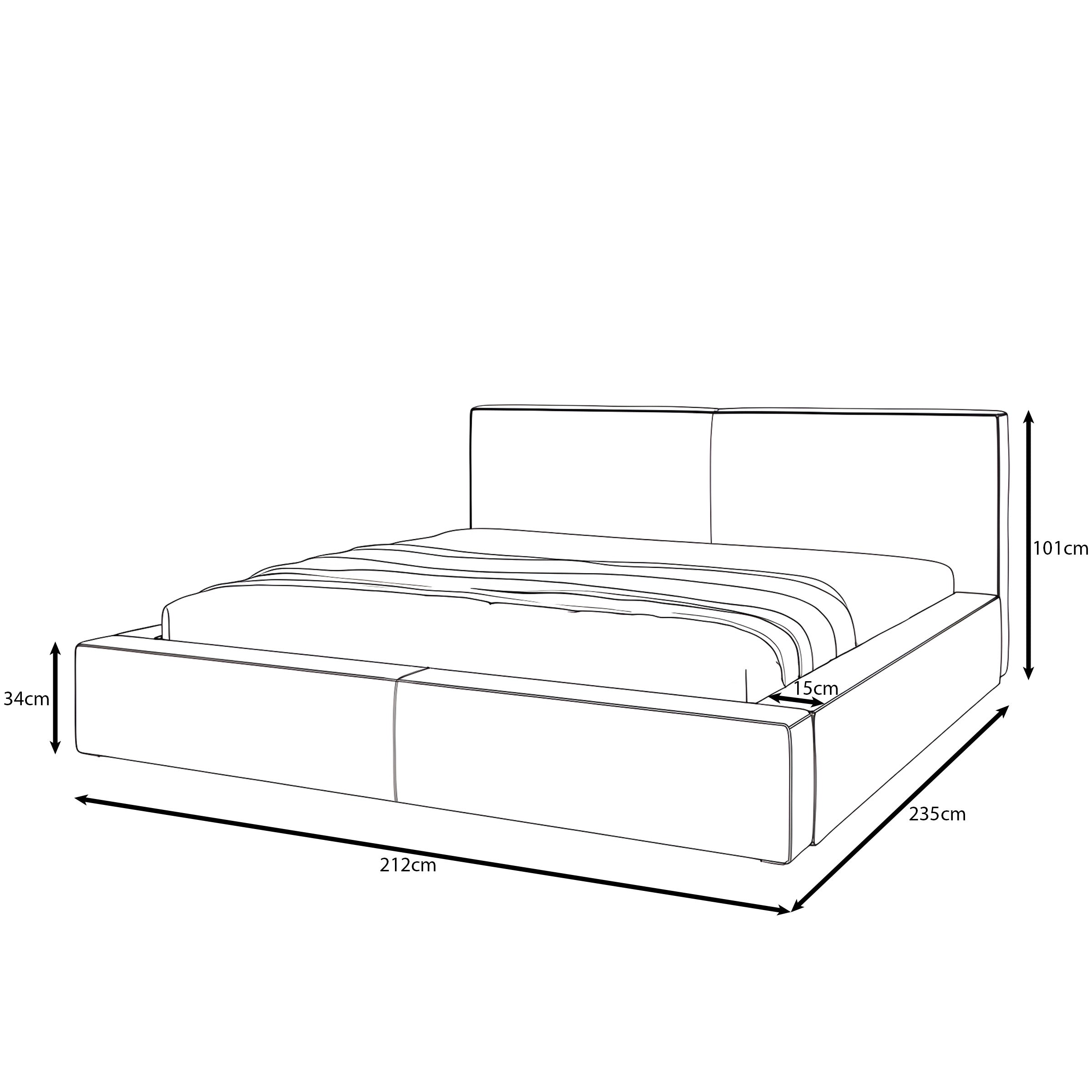 Vara - Tweepersoonsbed - Ribstof beige - 180x200 cm