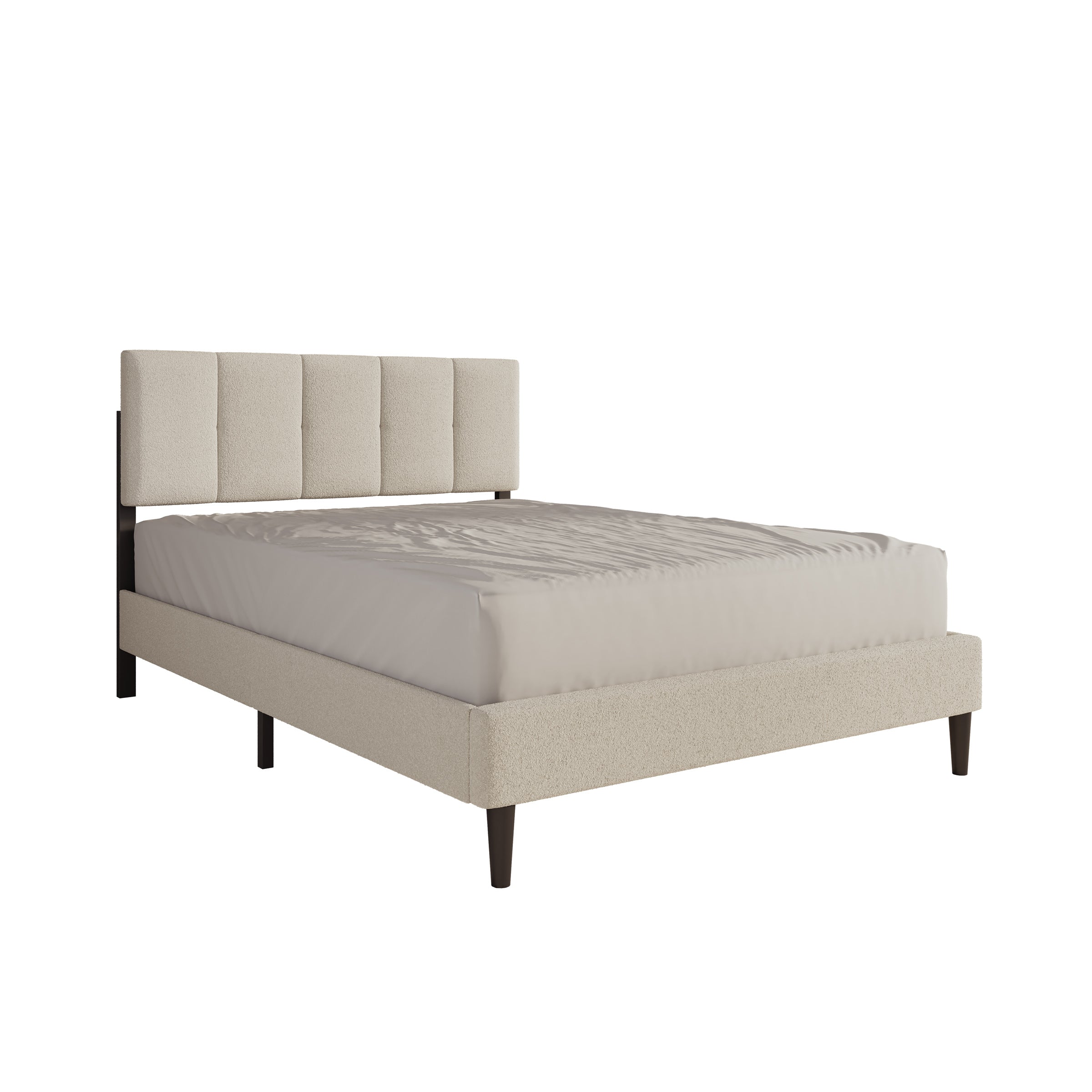 Varell - Tweepersoonsbed - Teddystof beige - 140x200 cm