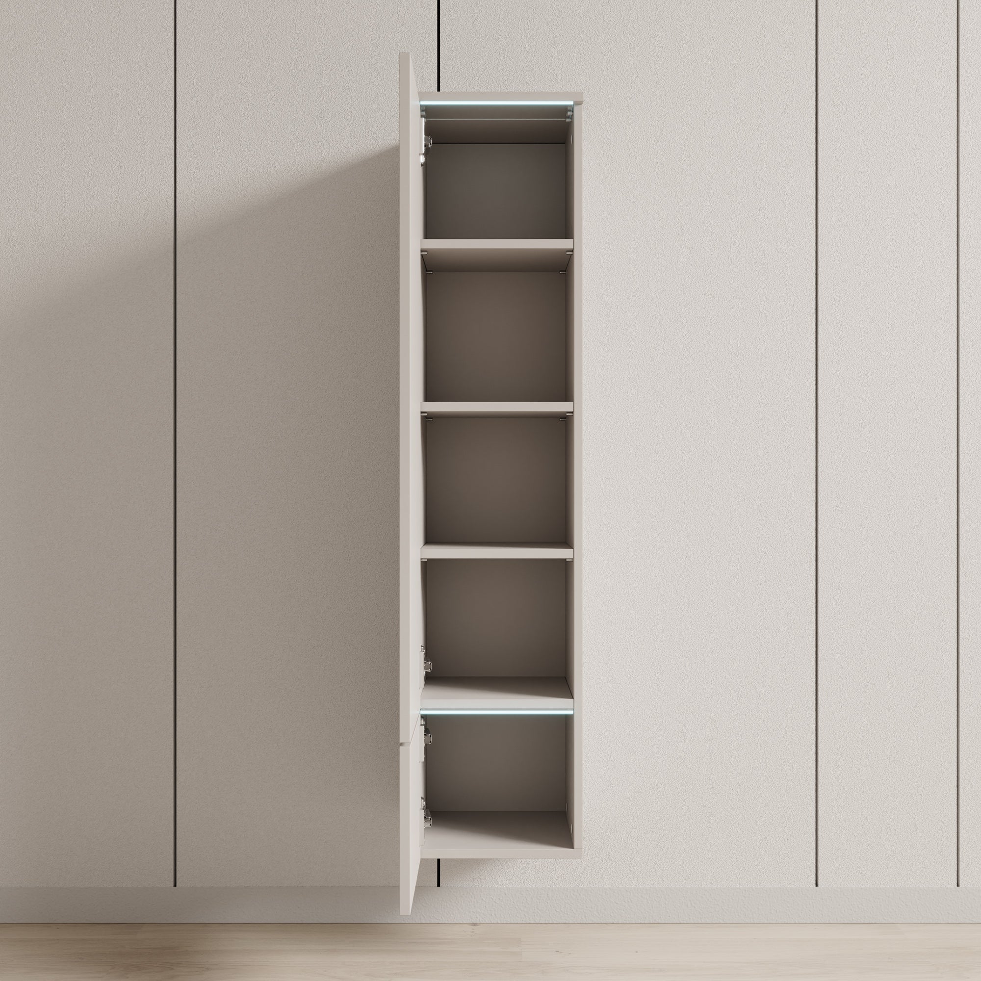 Variety - Vitrinekast met LED - Beige - 30x33x130 cm