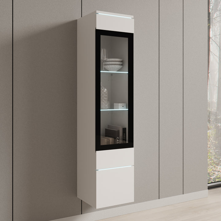 Variety - Vitrinekast met LED - Wit - 30x33x130 cm