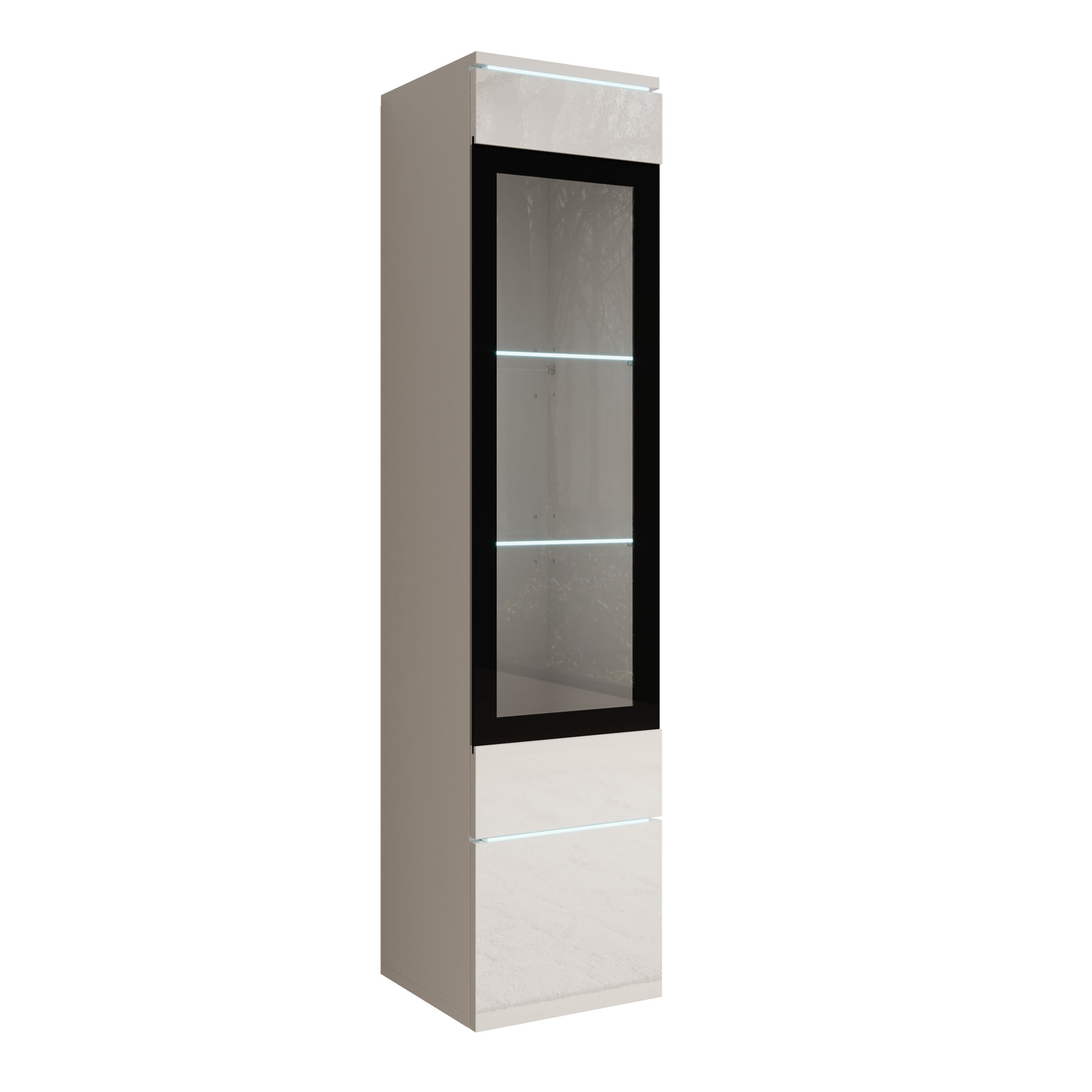 Variety - Vitrinekast met LED - Wit - 30x33x130 cm