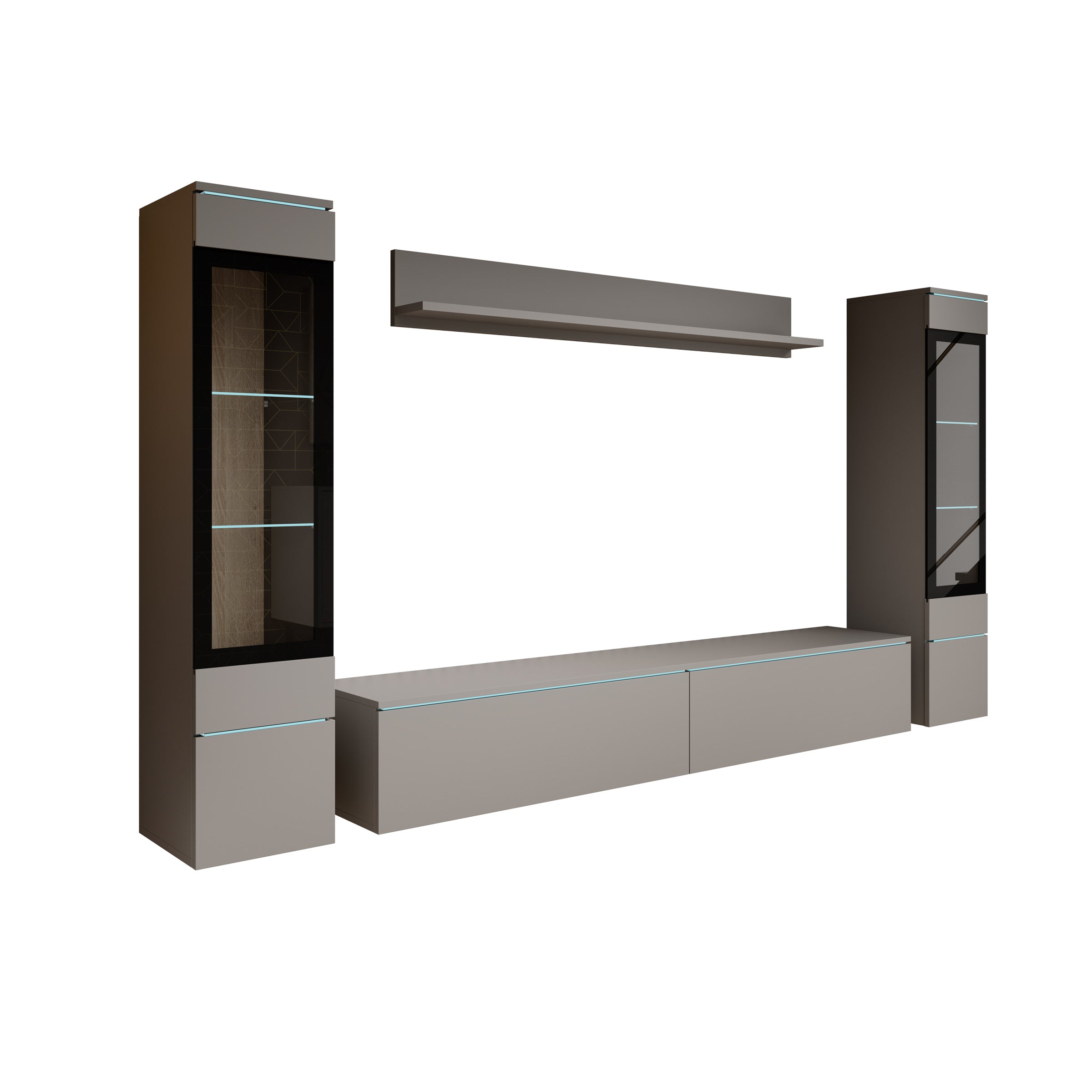 Variety - Wandmeubel - Grijs - 180x33x32 cm