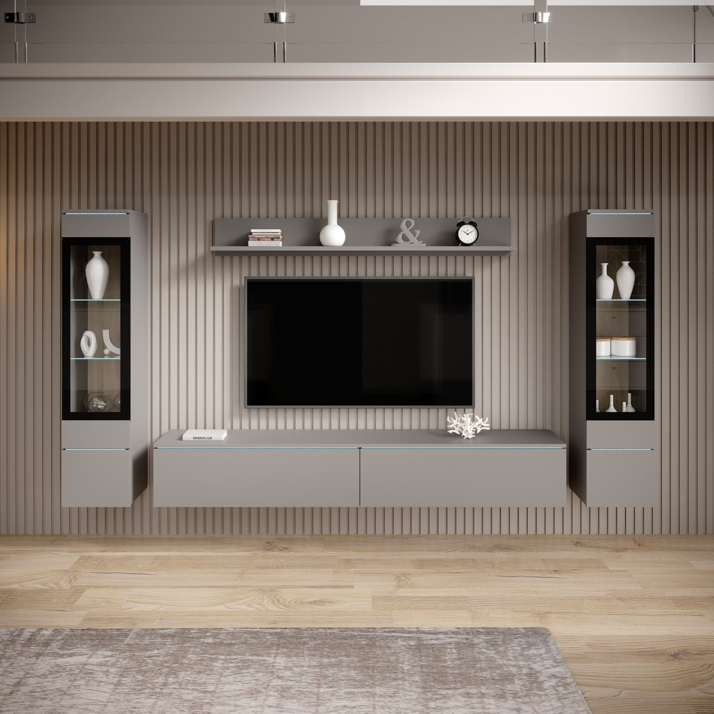 Variety - Wandmeubel - Grijs - 180x33x32 cm