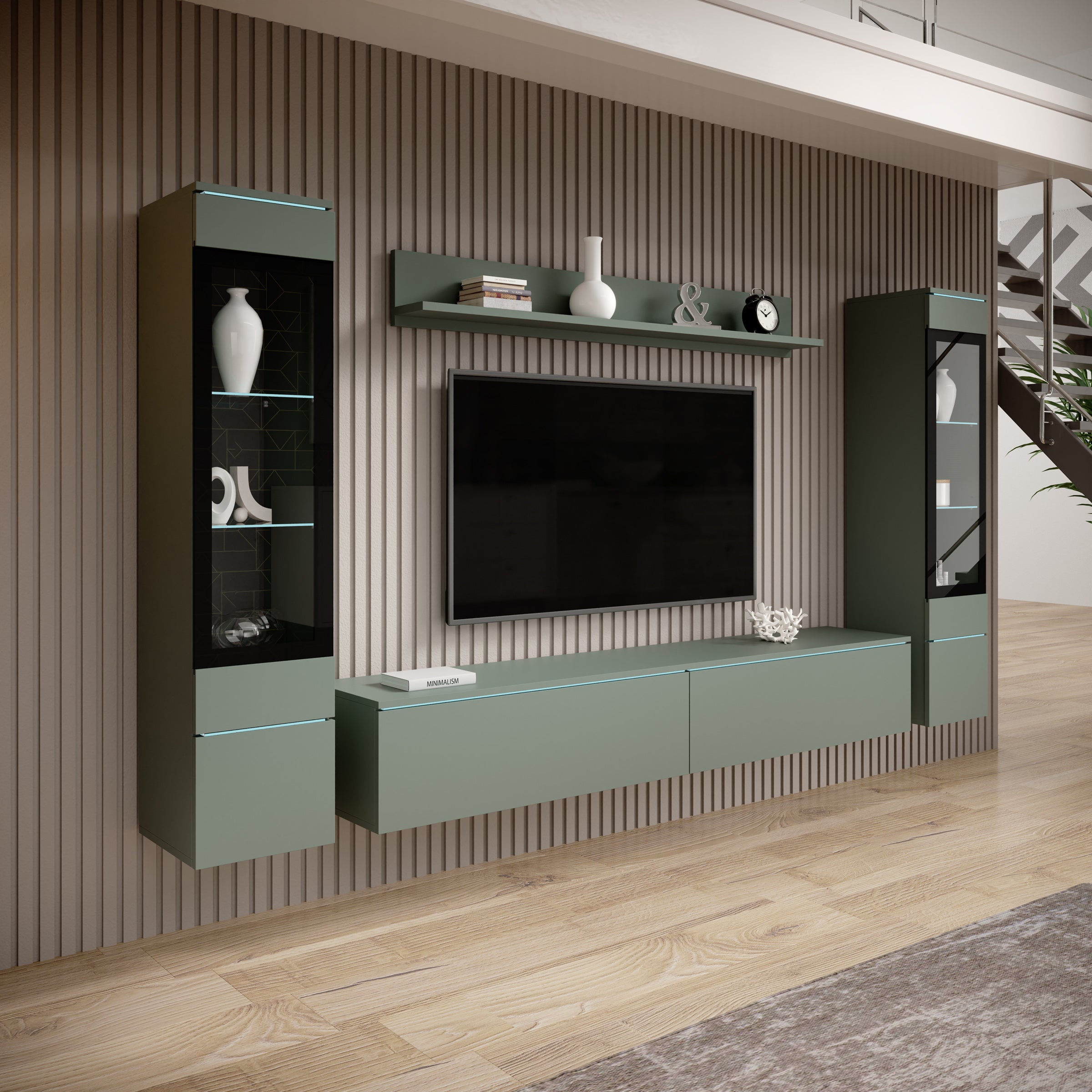 Variety - Wandmeubel - Groen - 180x33x32 cm